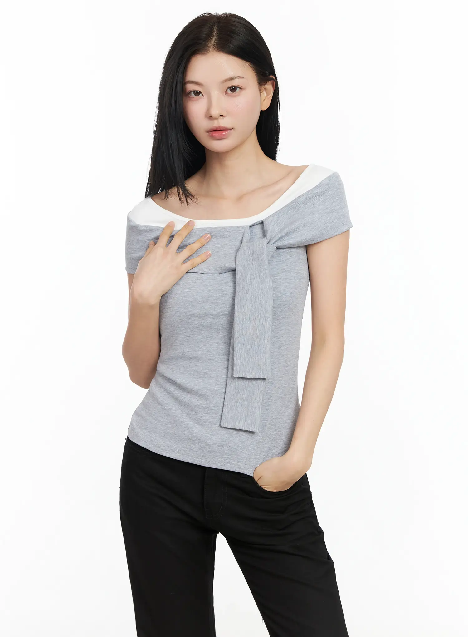 Layered Knot Off-Shoulder Tank IM524 - Image 12