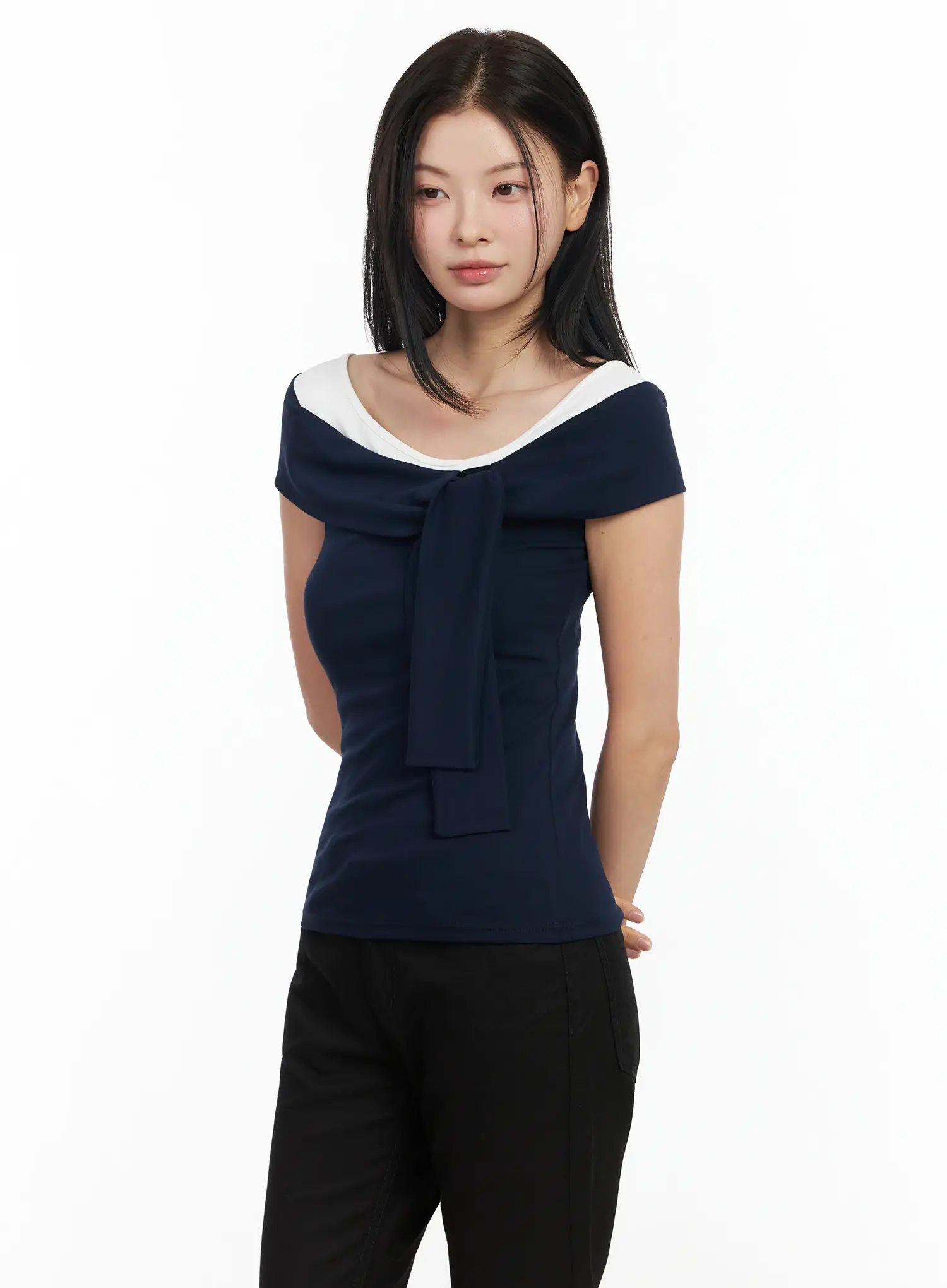Layered Knot Off-Shoulder Tank IM524 - Image 13