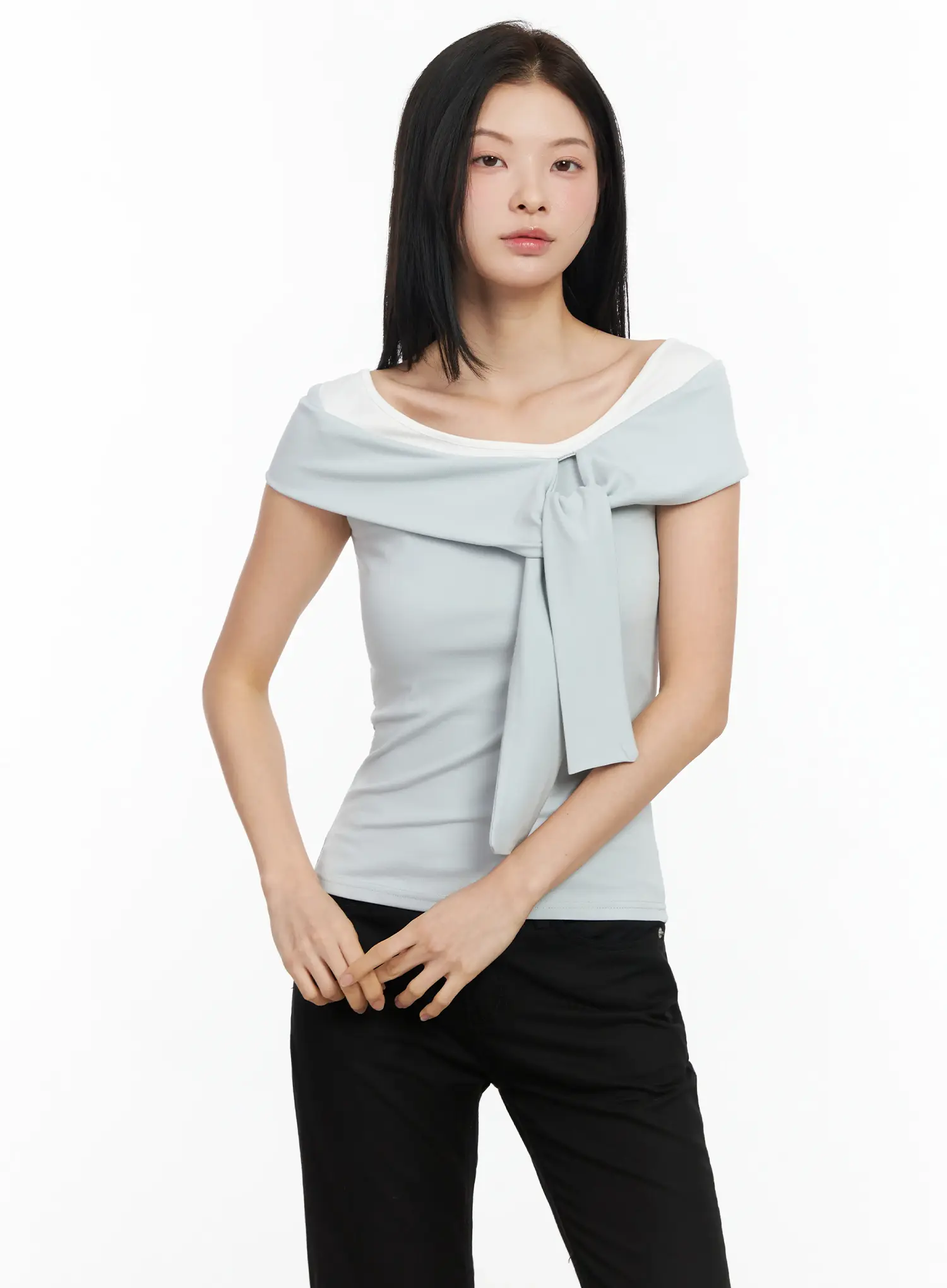 Layered Knot Off-Shoulder Tank IM524 - Image 5