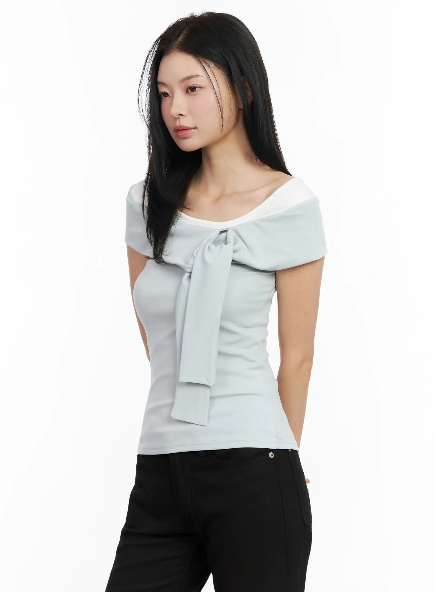 Layered Knot Off-Shoulder Tank IM524 - Image 6