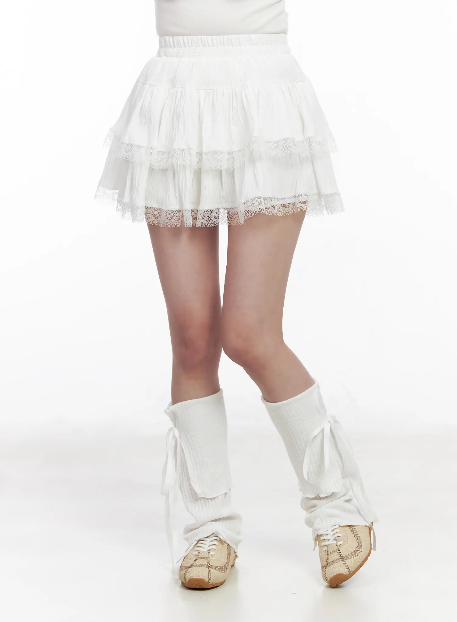 Layered Lace Ruffle Mini Skirt CM531 - Image 2