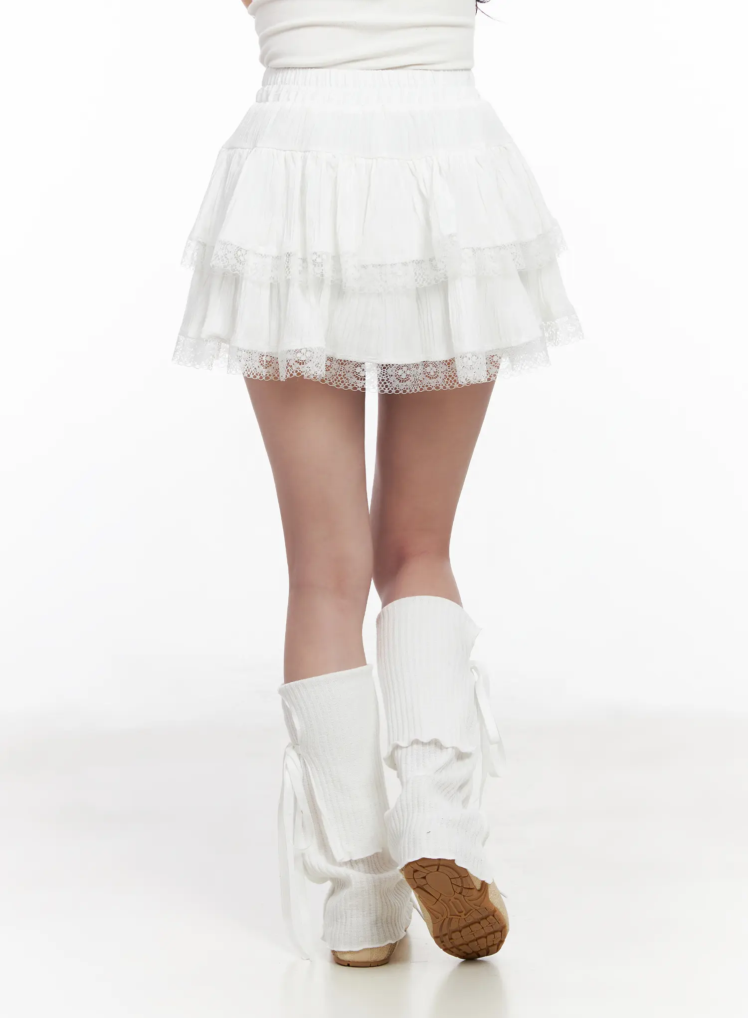 Layered Lace Ruffle Mini Skirt CM531 - Image 4