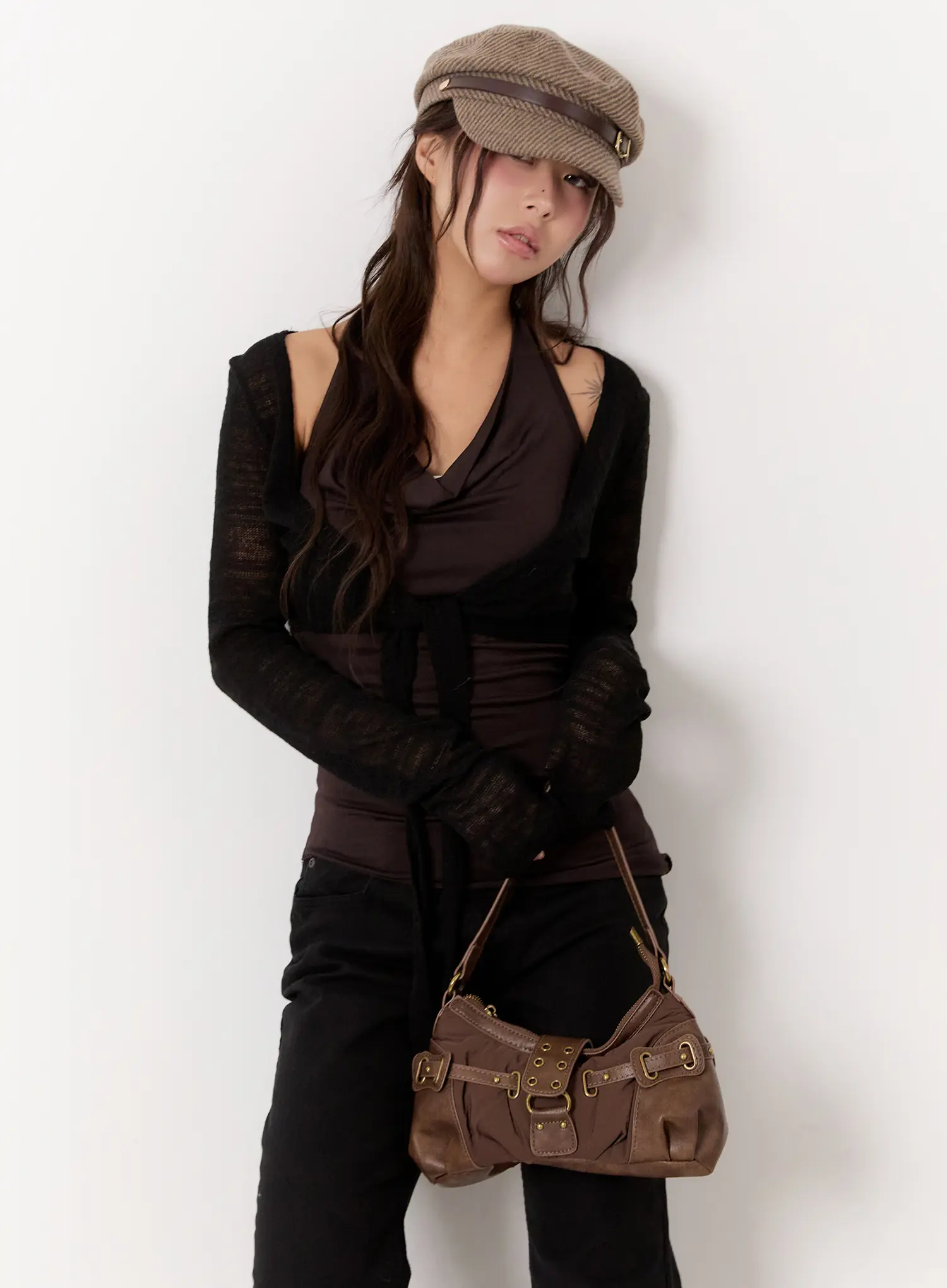 Layered Lace Tie Cardigan CN527