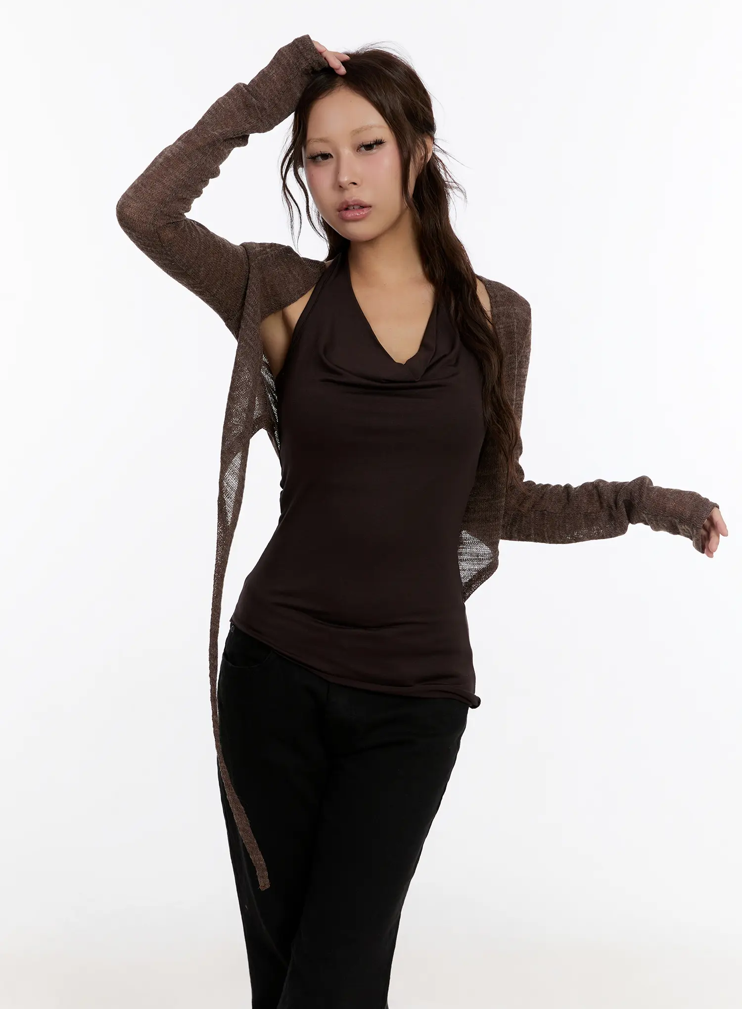 Layered Lace Tie Cardigan CN527 - Image 10
