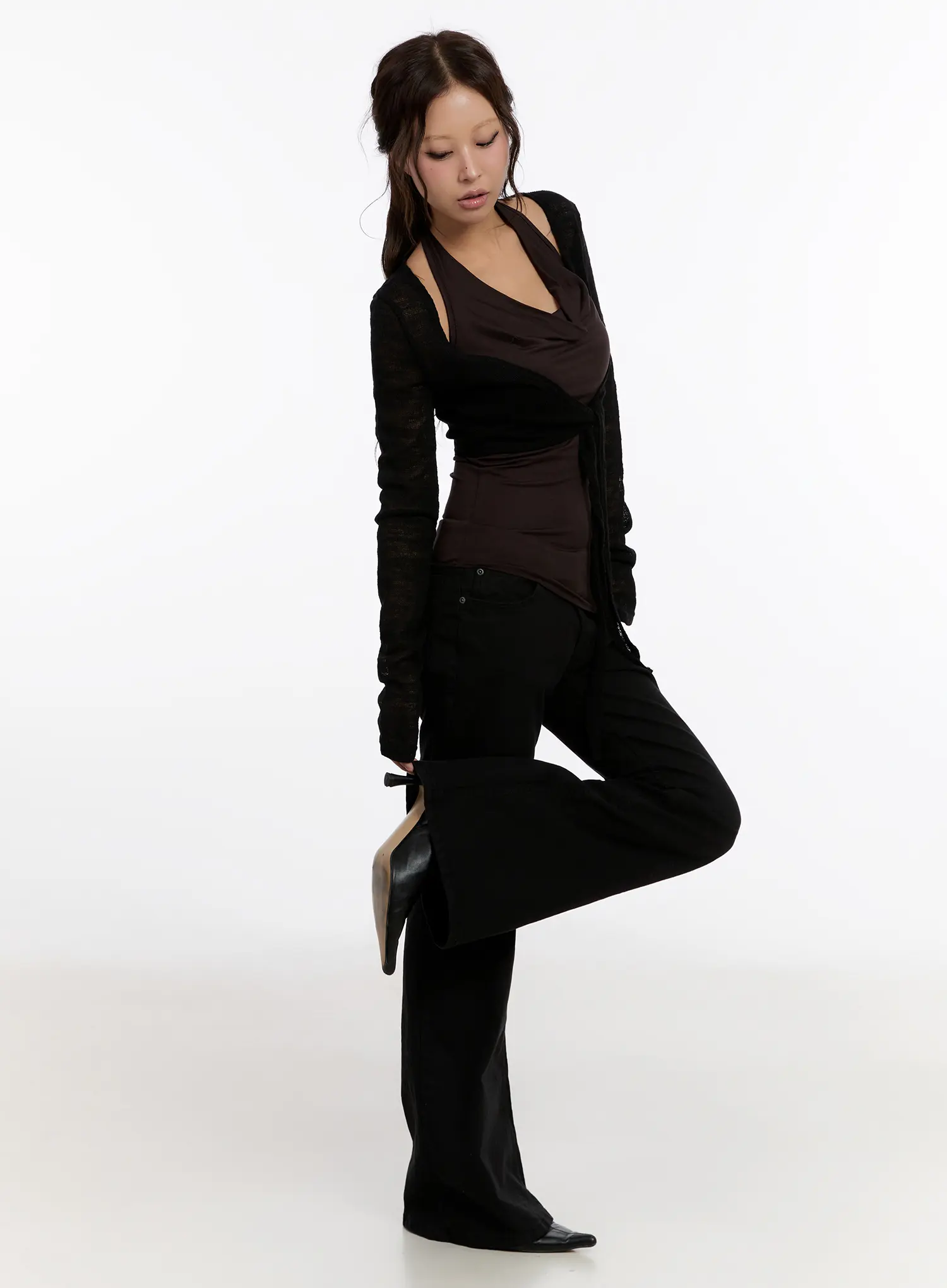 Layered Lace Tie Cardigan CN527 - Image 6