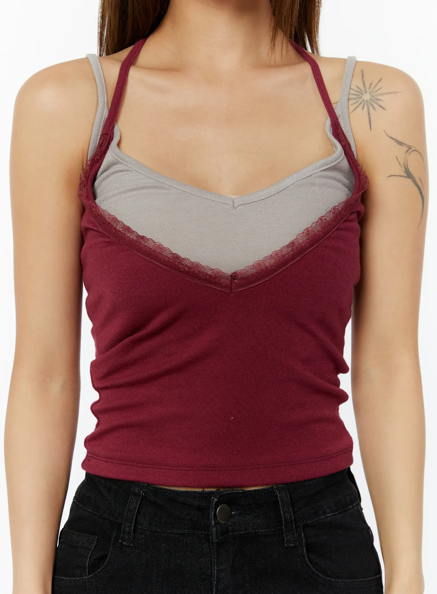 Layered Lace Trim Cami Top CY520 - Image 4