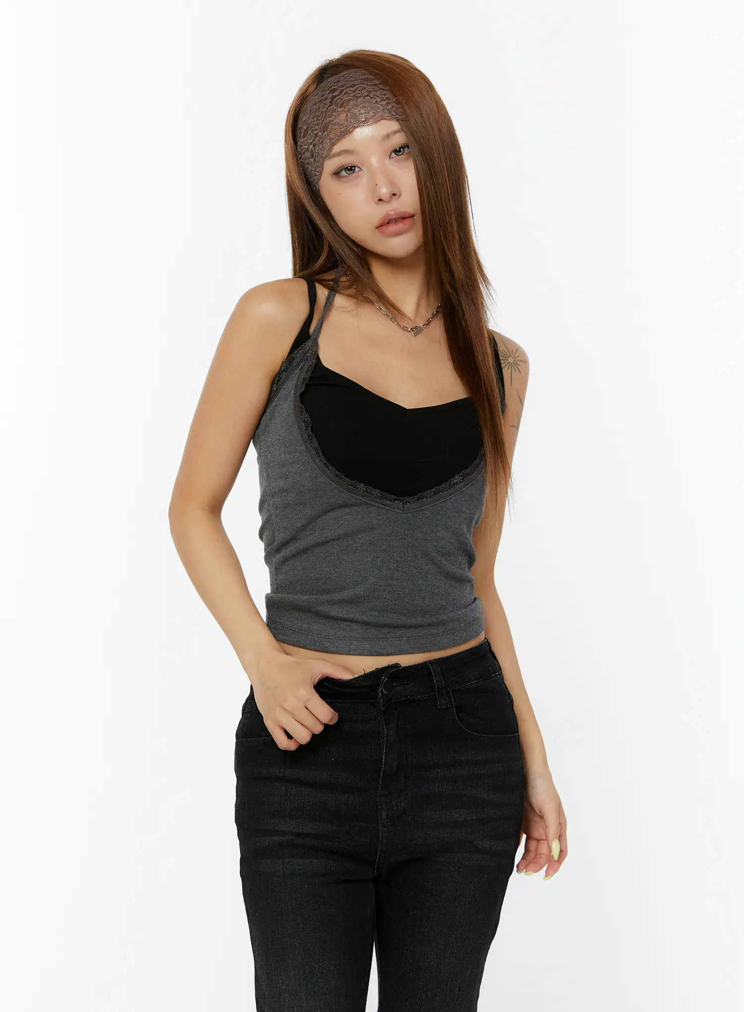 Layered Lace Trim Cami Top CY520 - Image 6