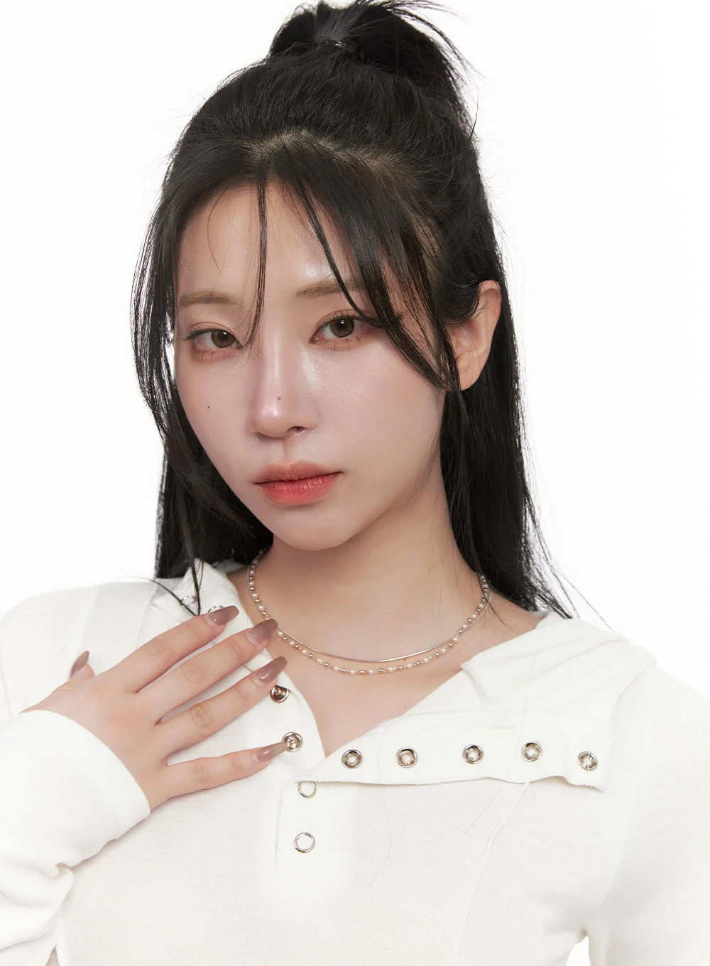 Layered Pearl Necklace CJ517 - Image 2