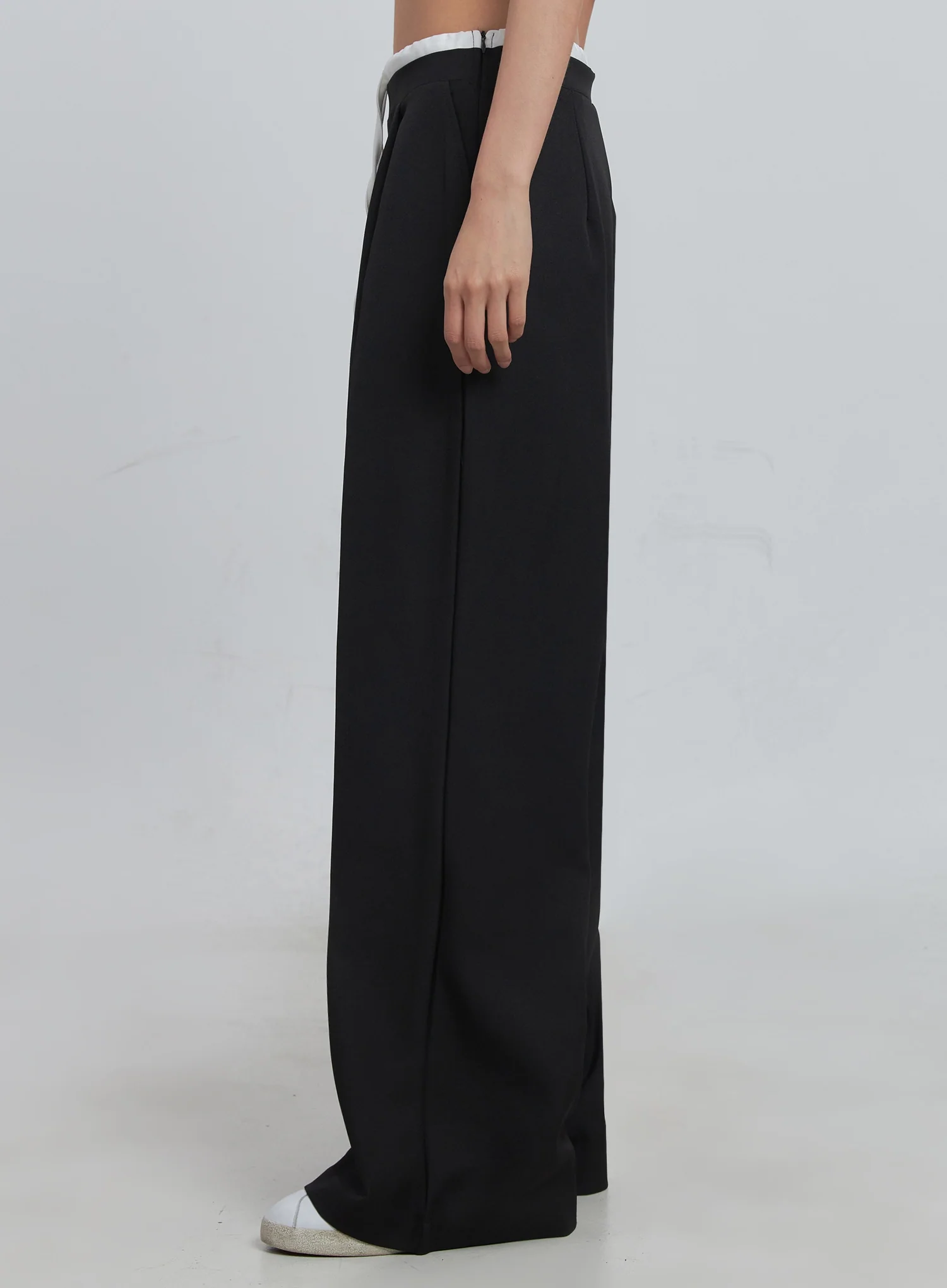 Layered Pintuck Wide-Leg Pants IU512 - Image 12