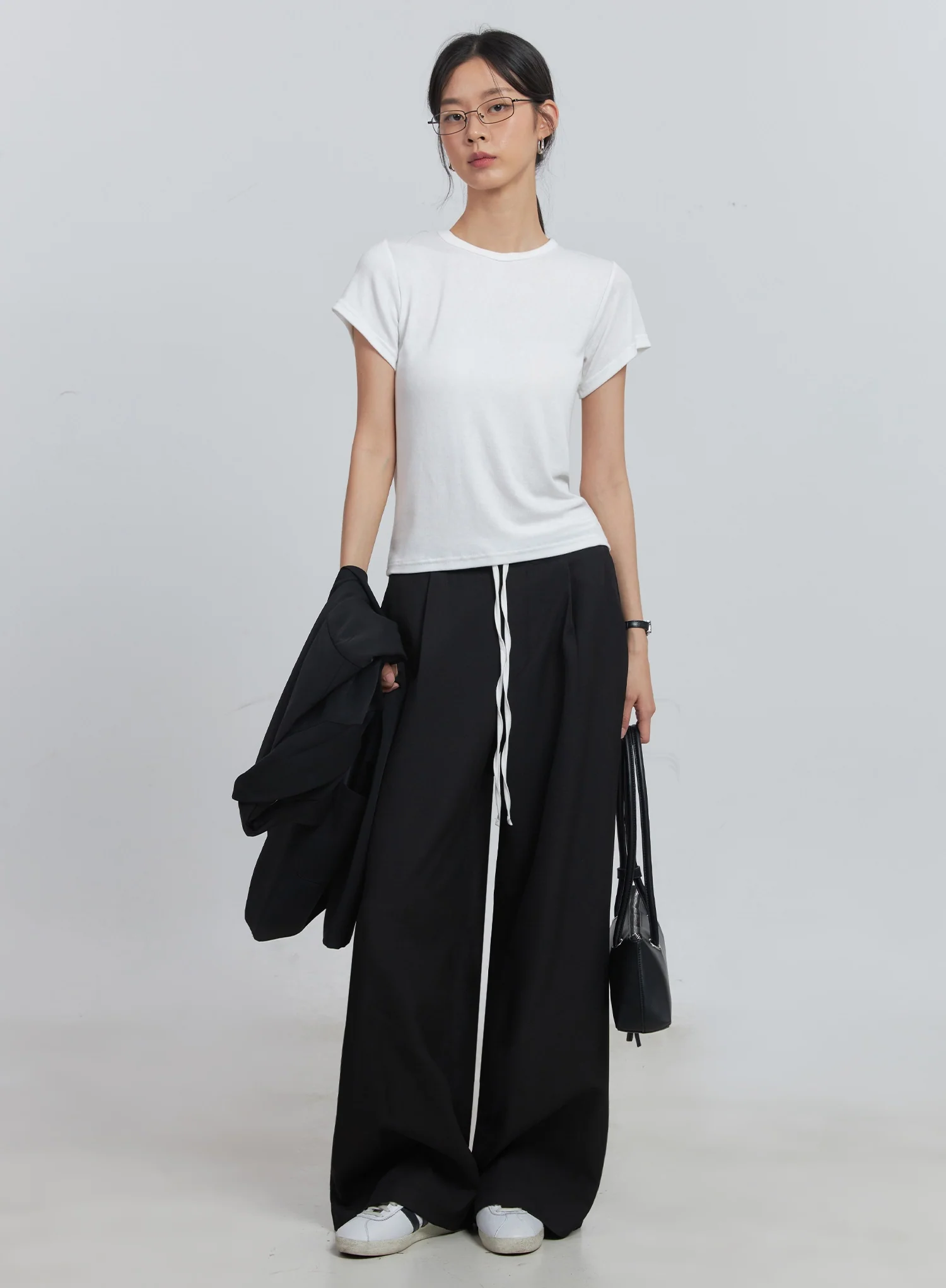 Layered Pintuck Wide-Leg Pants IU512 - Image 17