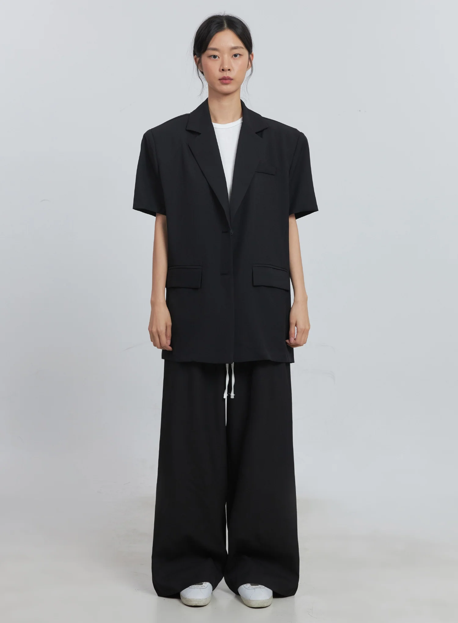Layered Pintuck Wide-Leg Pants IU512 - Image 21