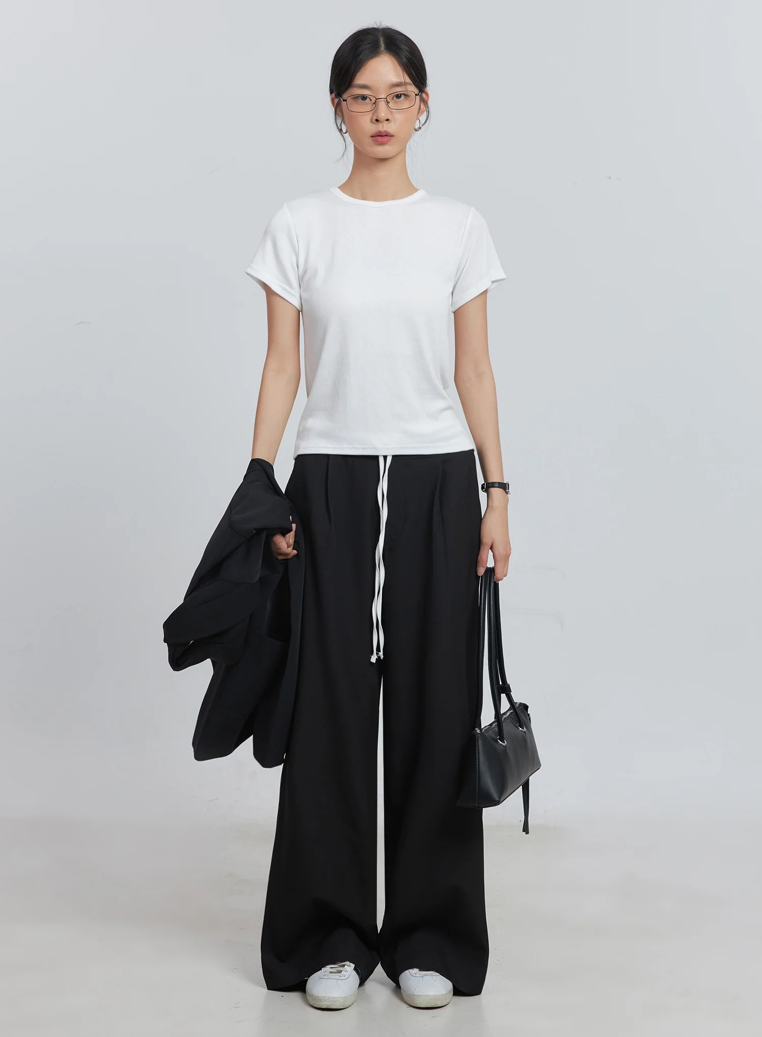 Layered Pintuck Wide-Leg Pants IU512 - Image 25