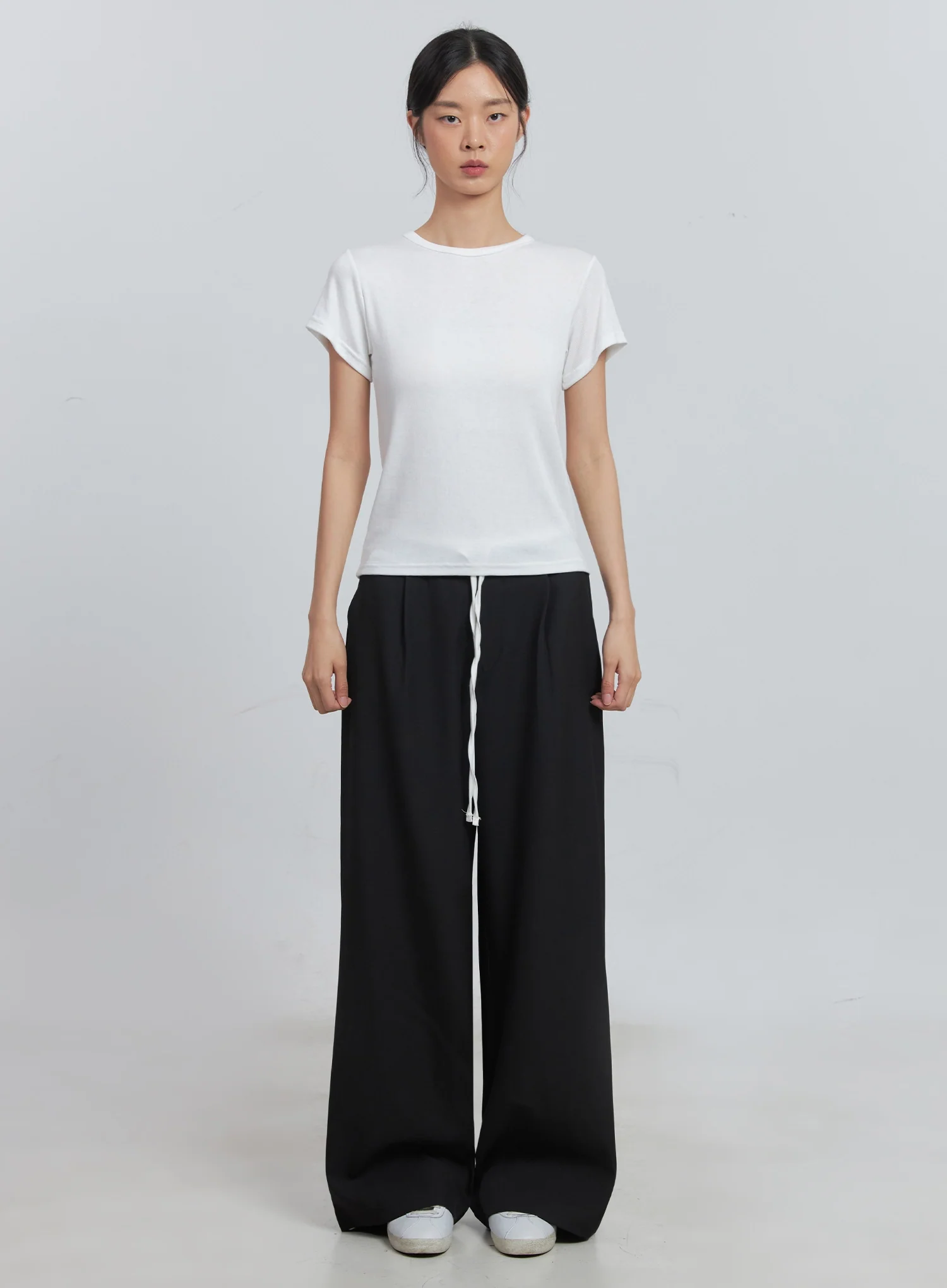 Layered Pintuck Wide-Leg Pants IU512 - Image 7