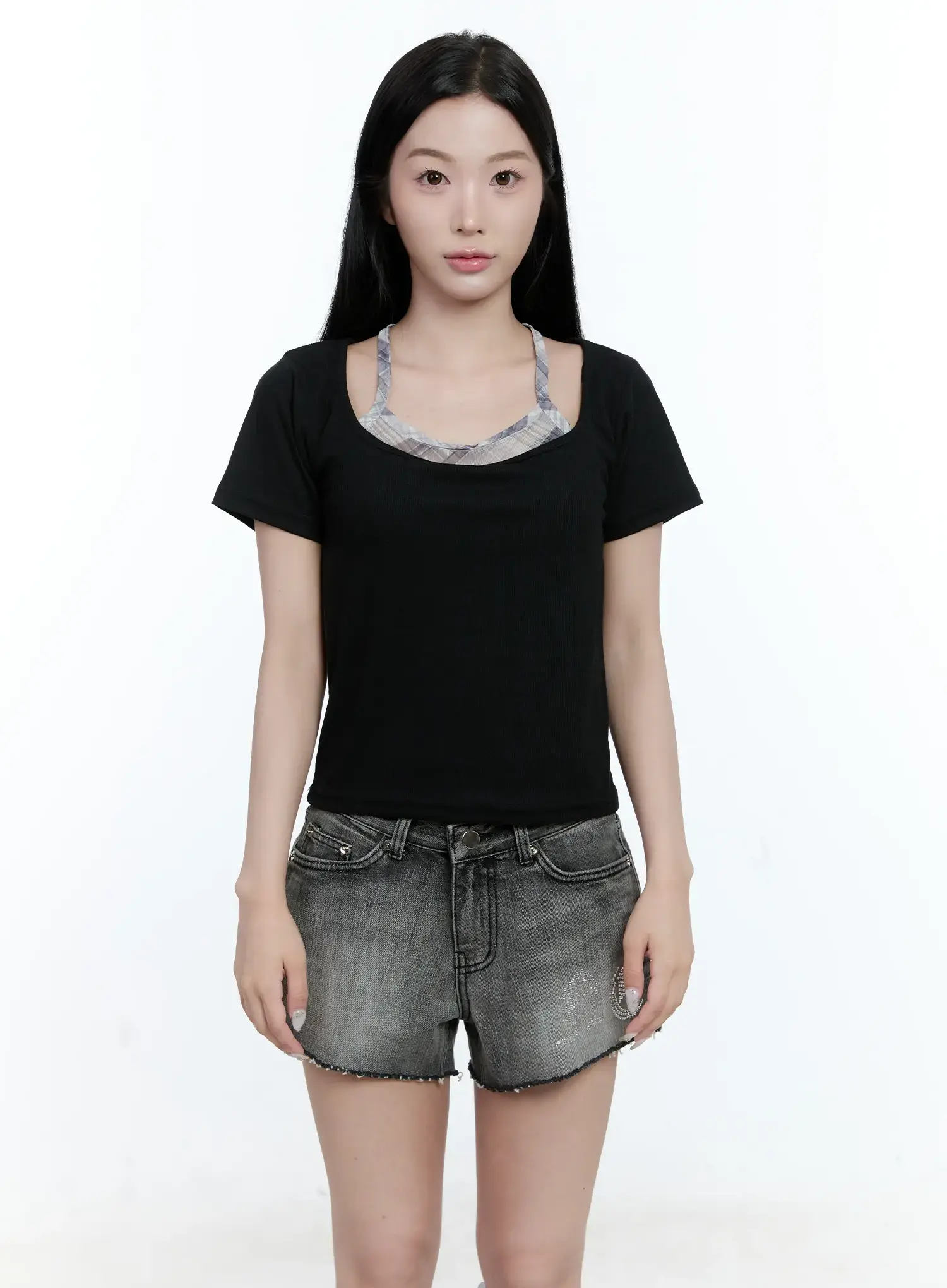 Layered Plaid Halter Top CG501 - Image 11