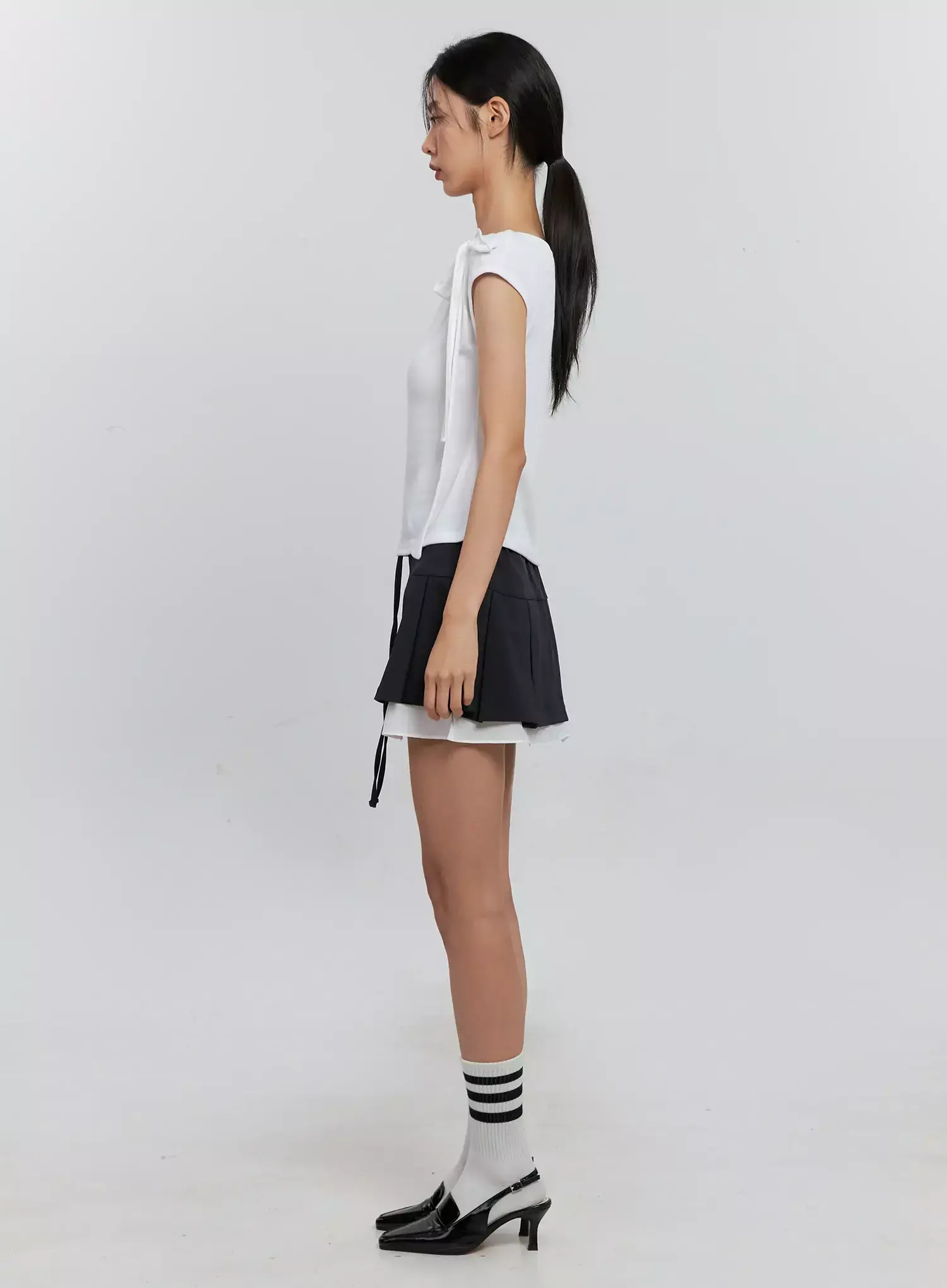 Layered Pleated Mini Skirt IS516 - Image 12