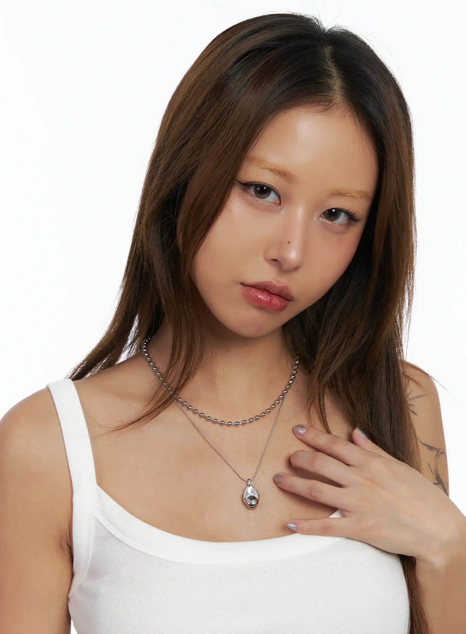 Layered Point Pendant Necklace IN510 - Image 2