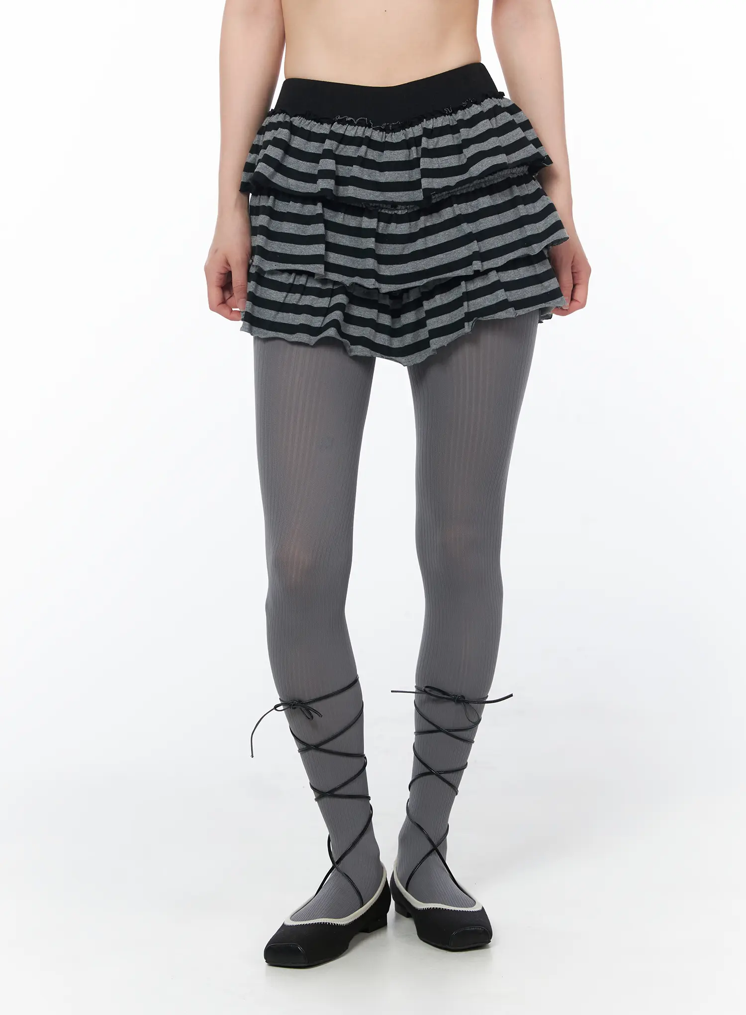 Layered Ruffle Striped Skirt CY506 - Image 10