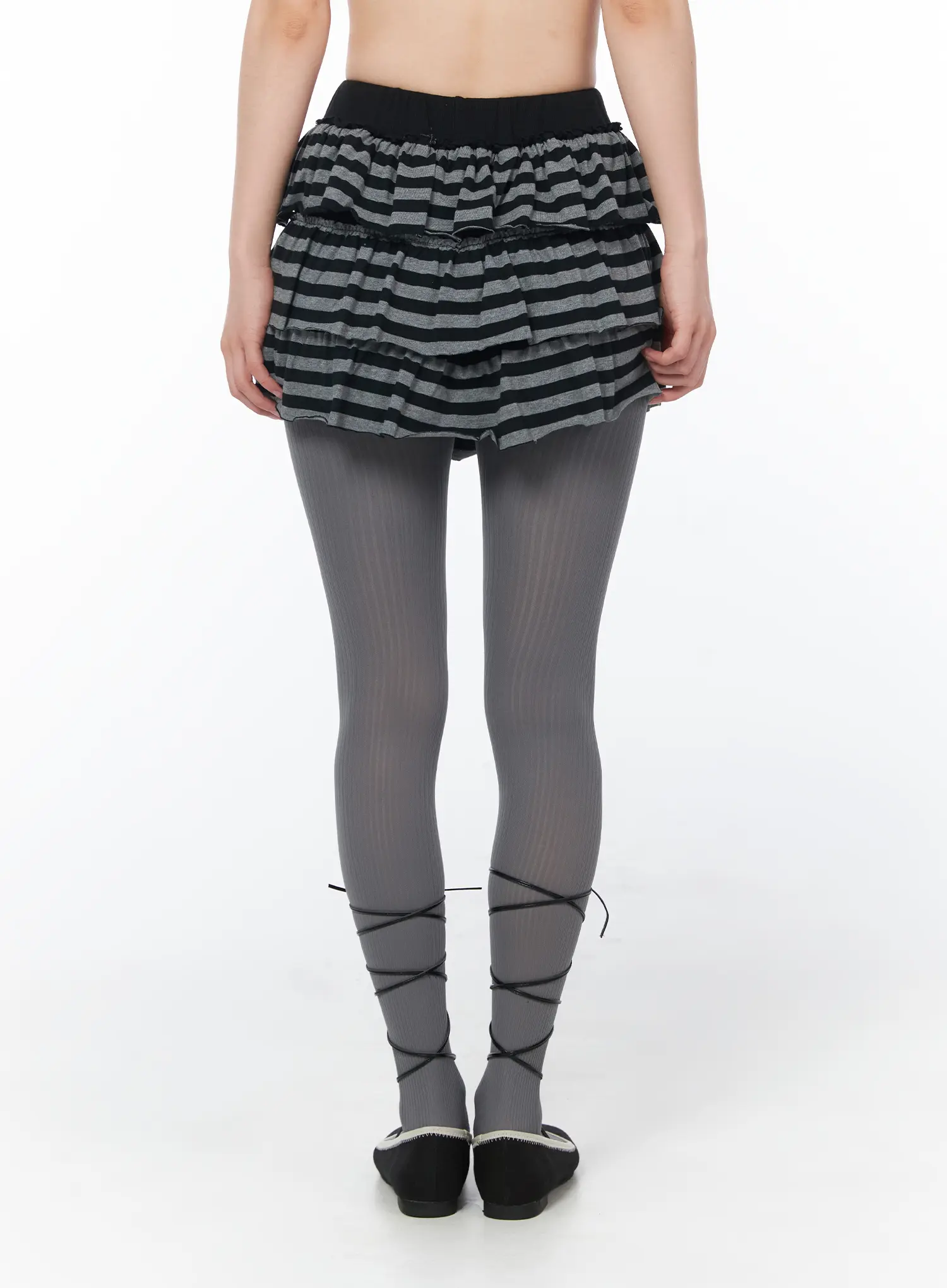 Layered Ruffle Striped Skirt CY506 - Image 4