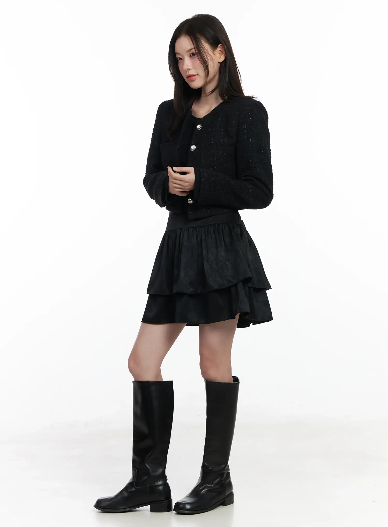 Layered Satin Ruffle Skirt IF520 - Image 7