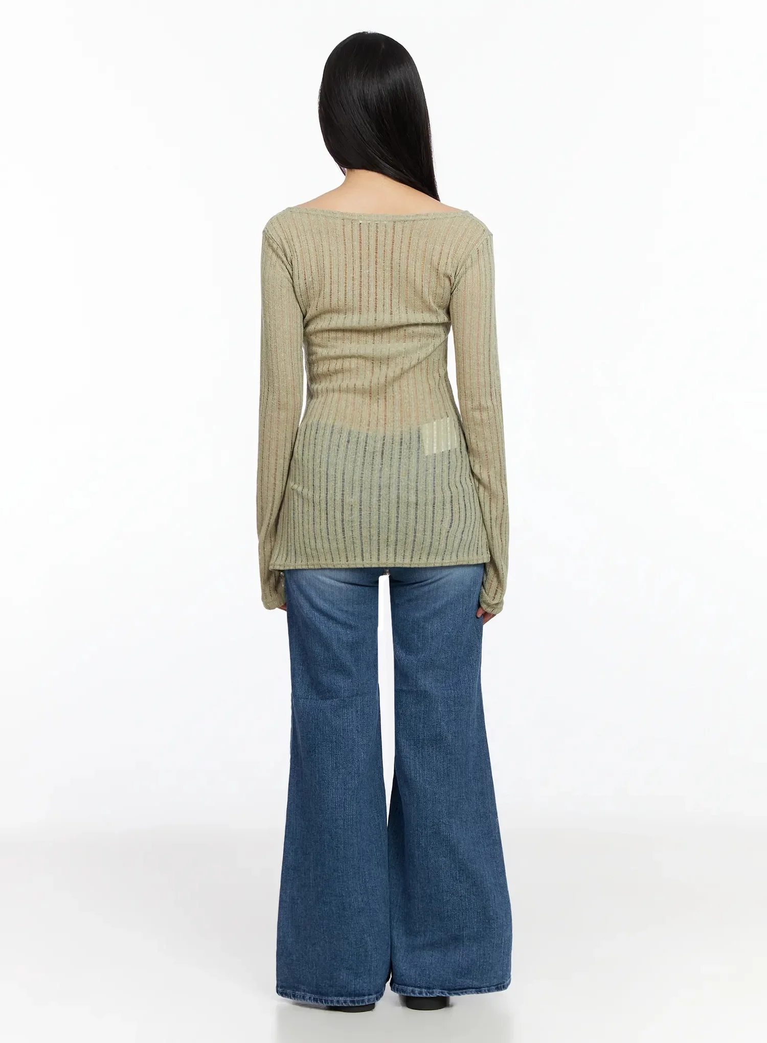 Layered Sheer Long Slim Top IA523 - Image 11