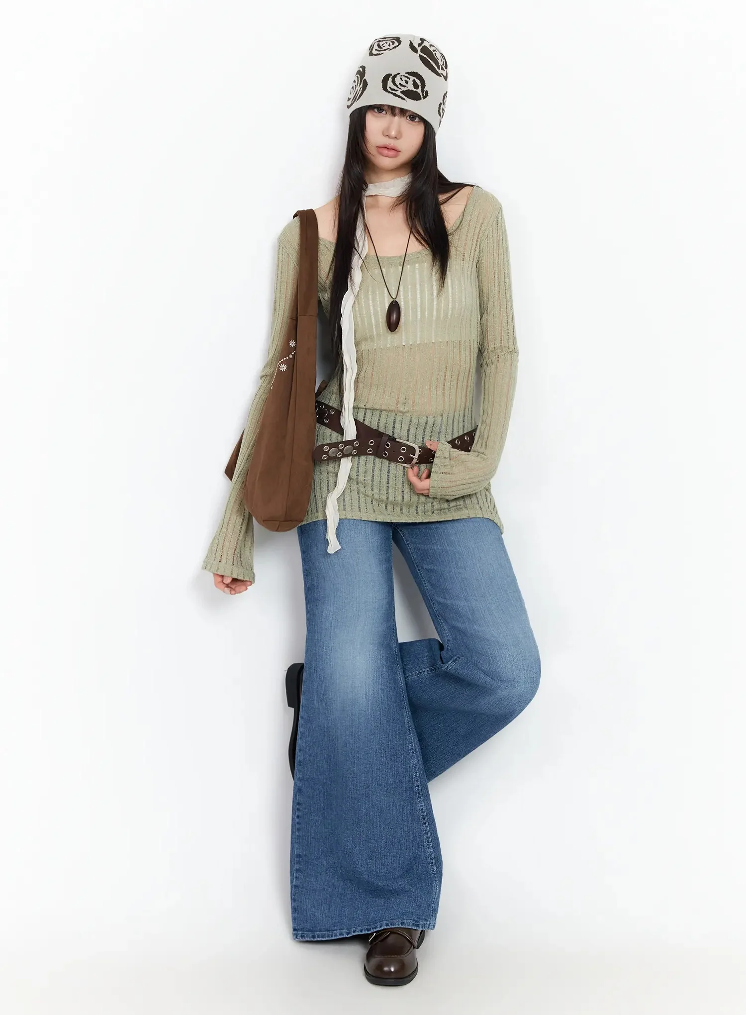 Layered Sheer Long Slim Top IA523 - Image 12