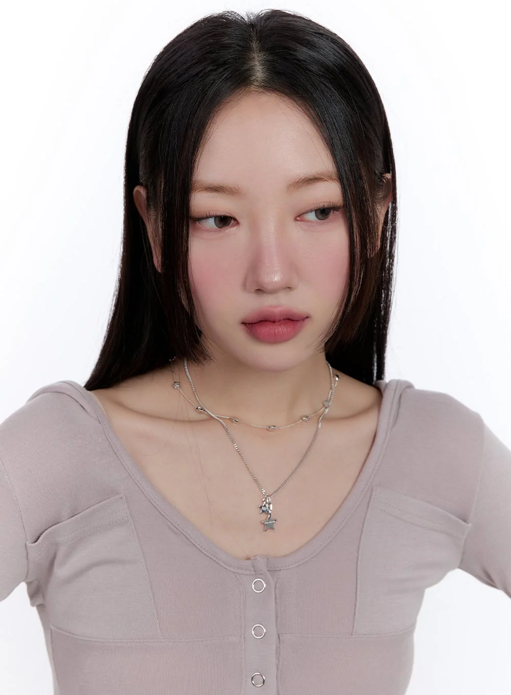 Layered Star Chain Necklace CJ511 - Image 3