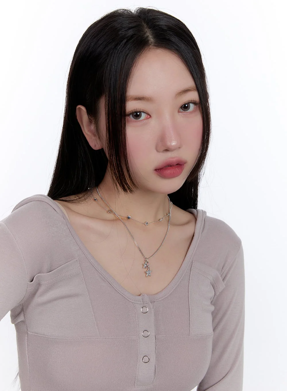 Layered Star Chain Necklace CJ511 - Image 4
