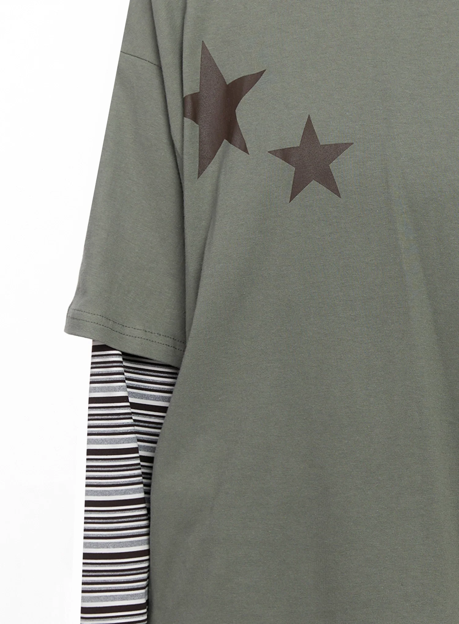 Layered Star Print Long Sleeve Tee IS515 - Image 3