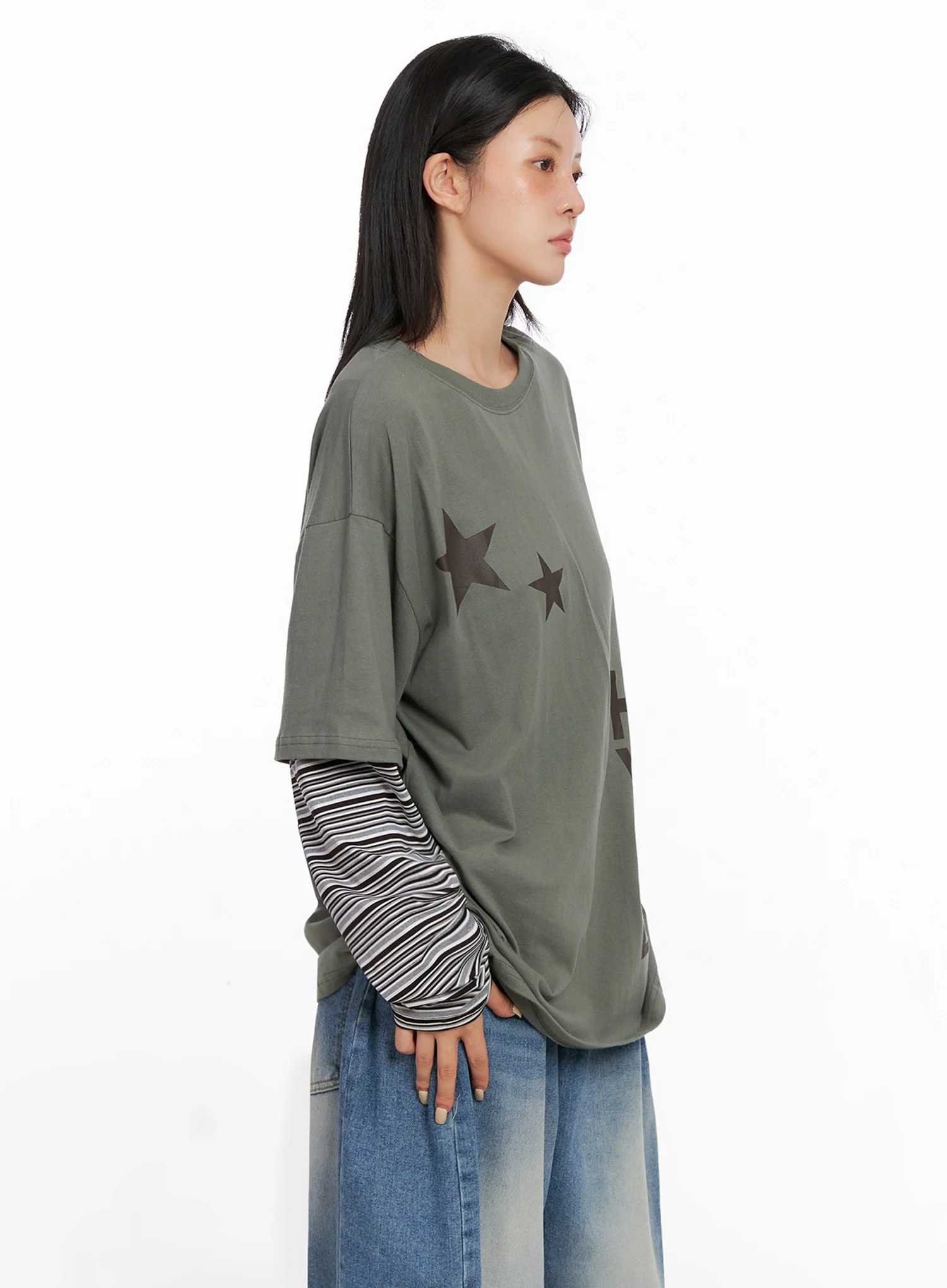 Layered Star Print Long Sleeve Tee IS515 - Image 7