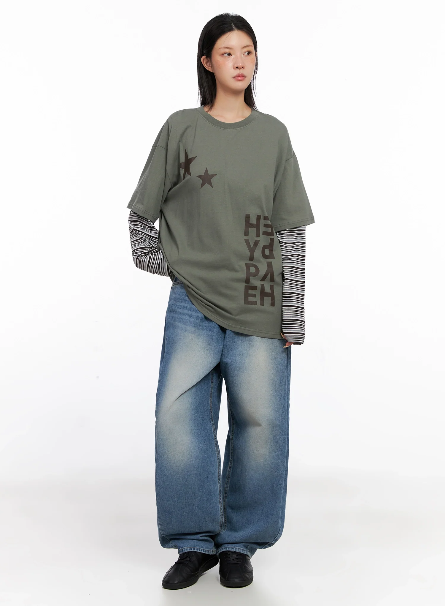 Layered Star Print Long Sleeve Tee IS515 - Image 9