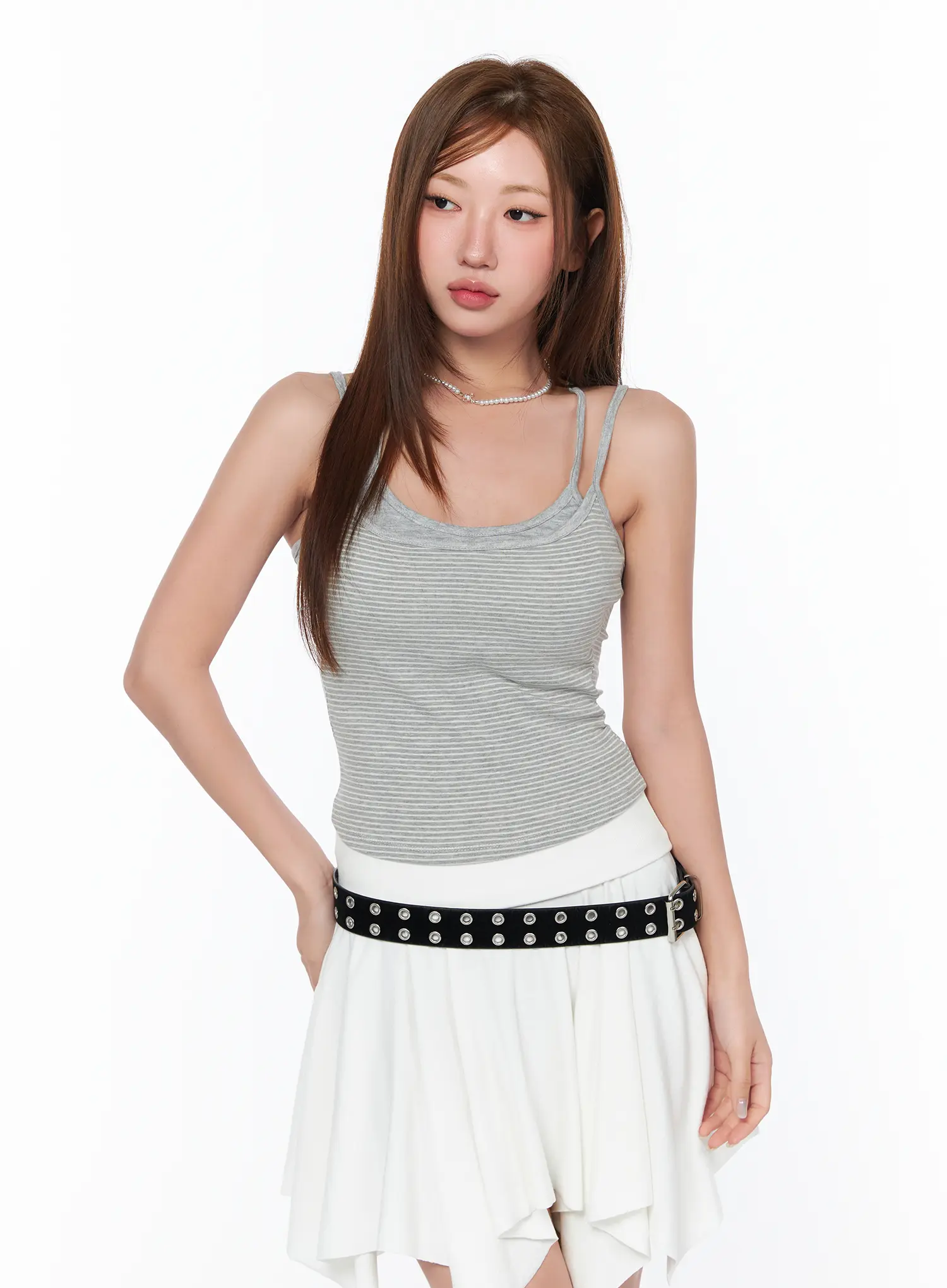 Layered Striped Halter Cami Top CA514 - Image 2