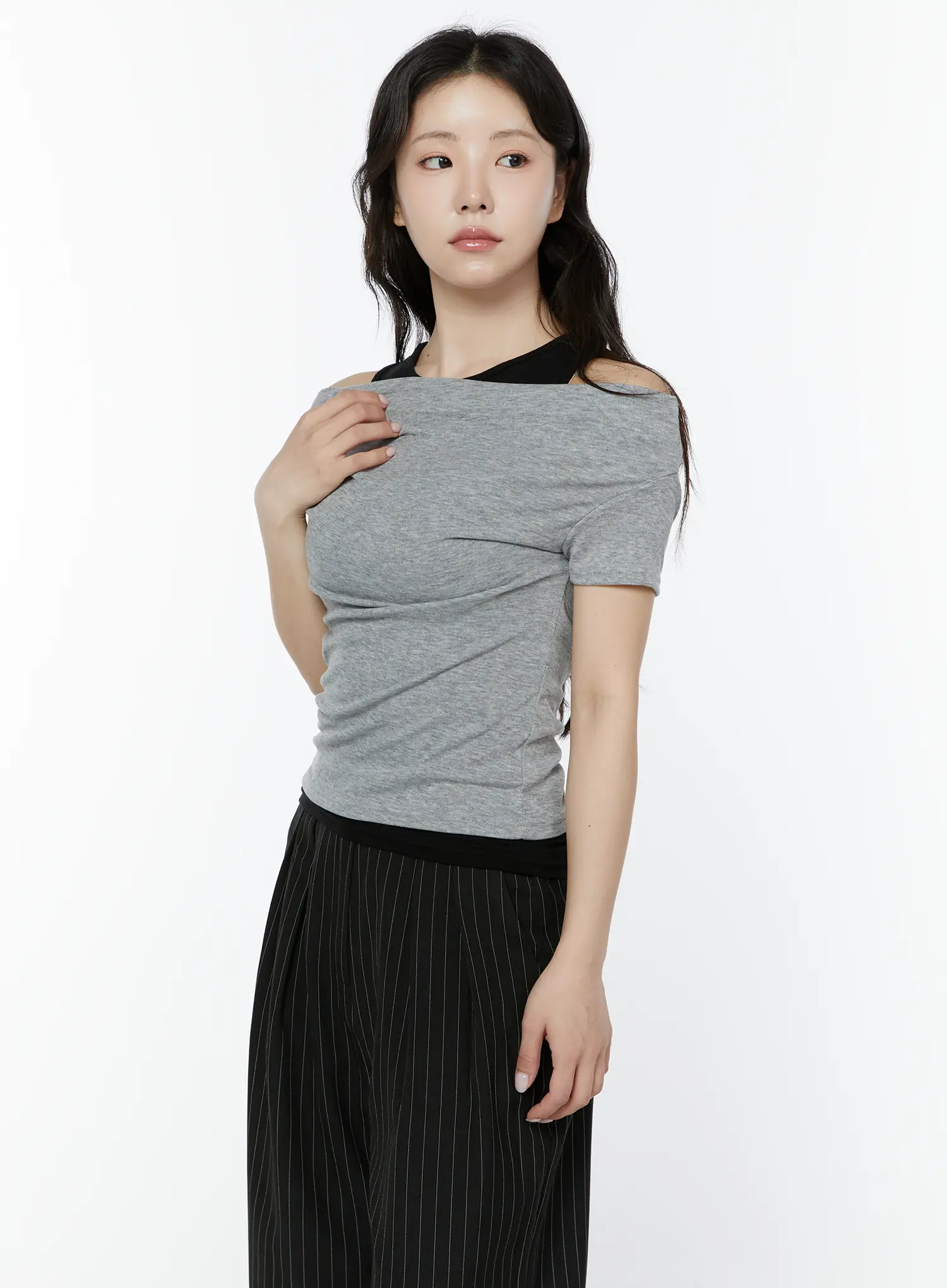 Layered Tank Off-Shoulder Tee IY511 - Image 6