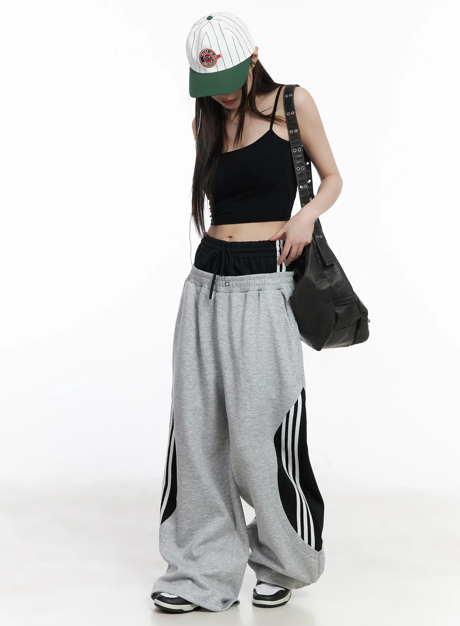 Layered Wide Leg Track Pants CM525