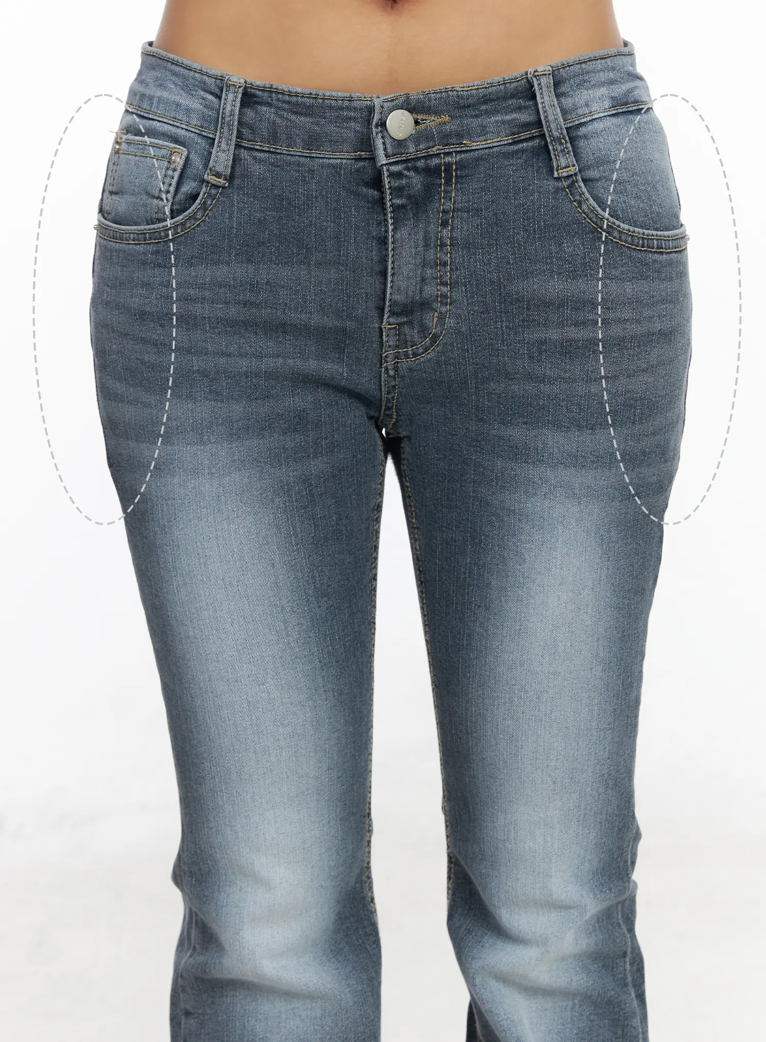 Lennon Vintage Grey Flared Jeans CF513 - Image 3