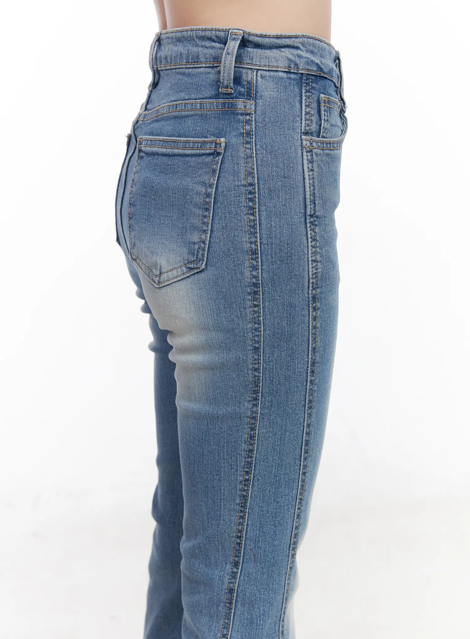 Lennox Washed Hip Pad Bootcut Jeans CF523 - Image 9
