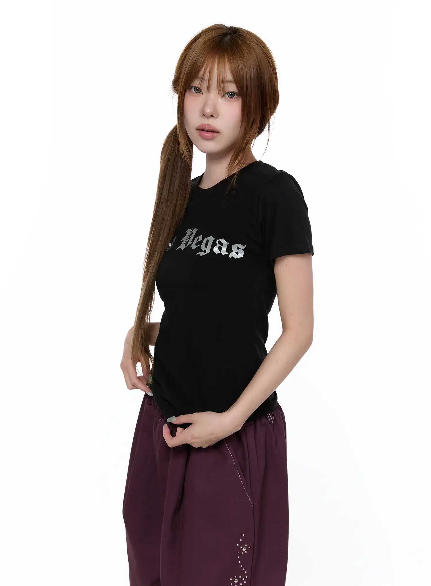 Lettering Print T-Shirt CA522 - Image 2