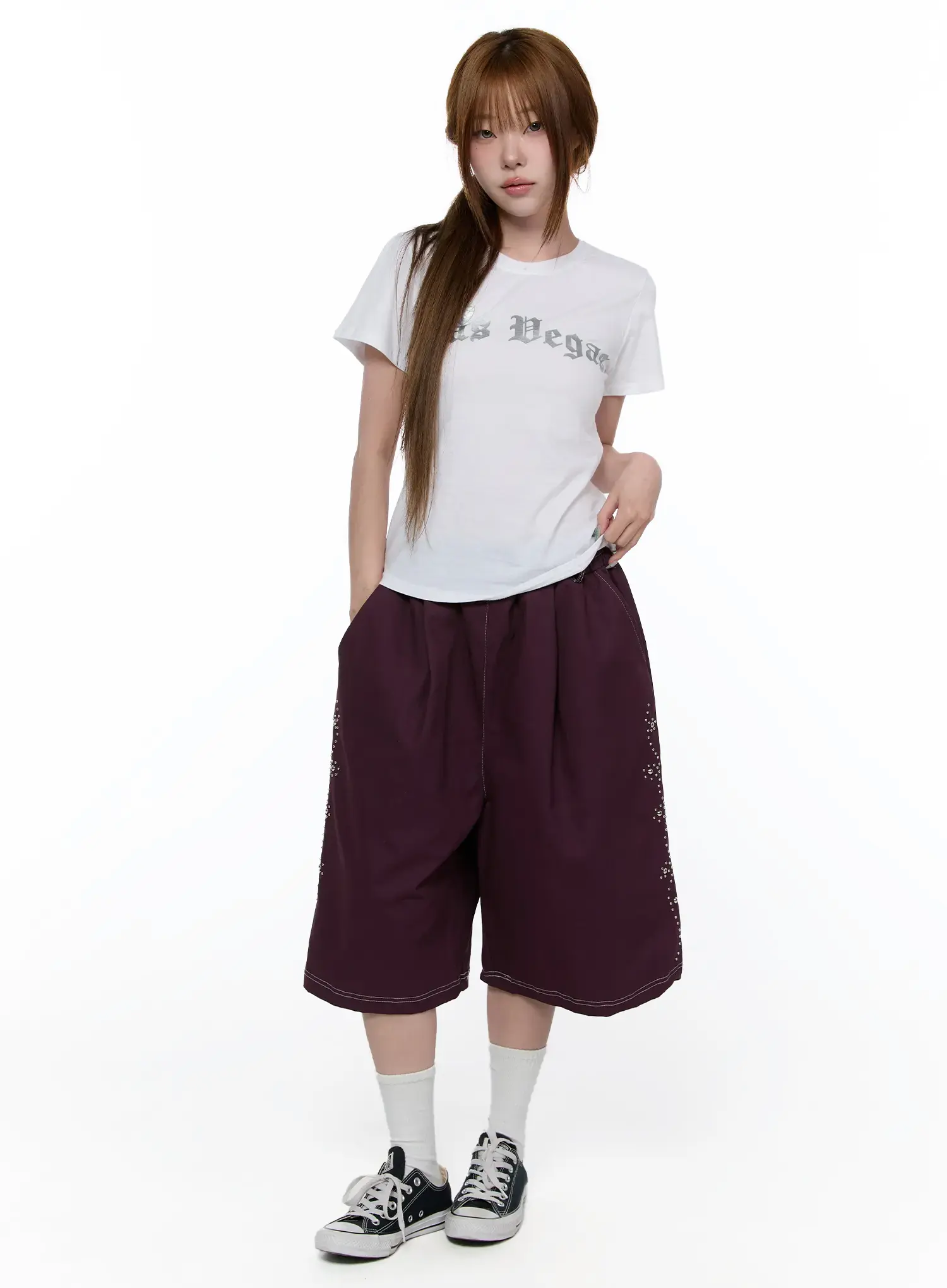 Lettering Print T-Shirt CA522 - Image 3