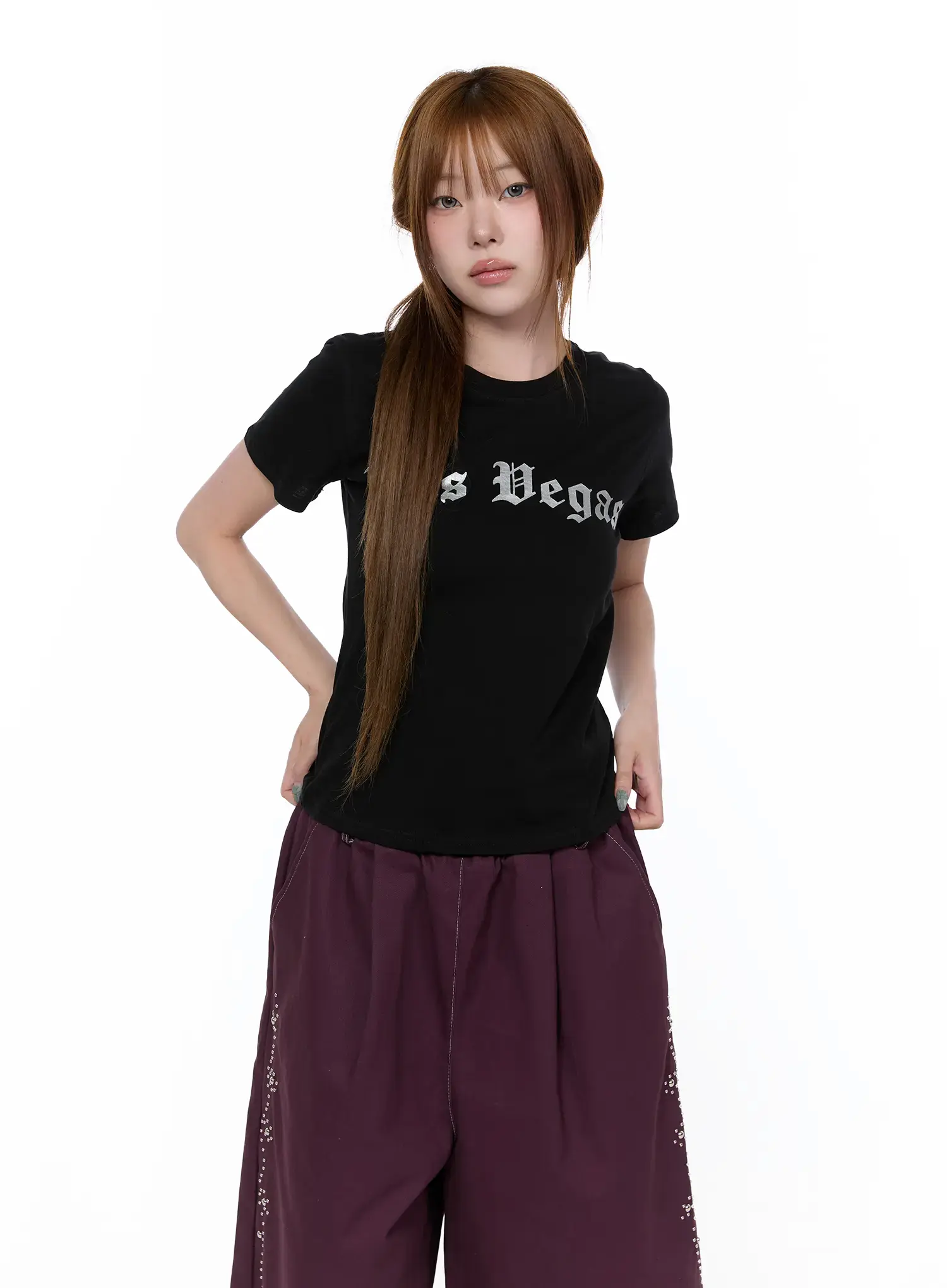 Lettering Print T-Shirt CA522 - Image 9