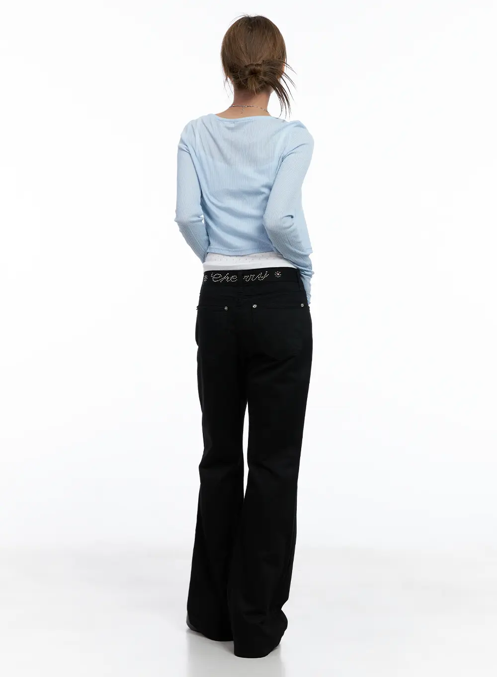 Light Blue Ribbed Cropped Cardigan CL511 - Image 6