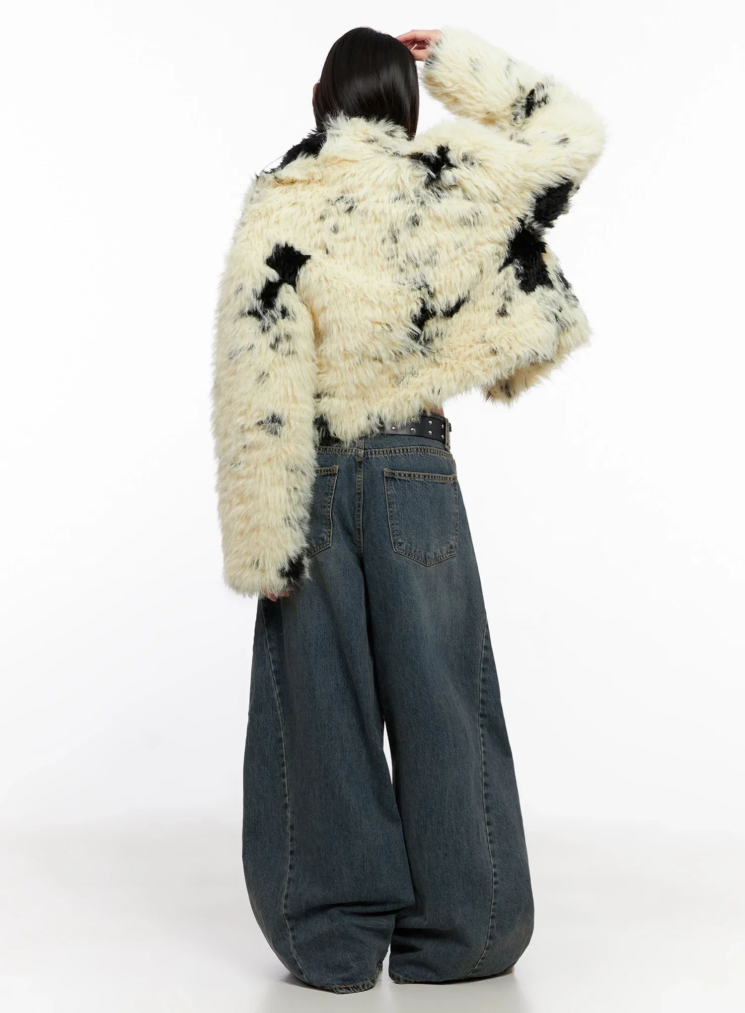 Light Merle Faux Fur Jacket IN503 - Image 11
