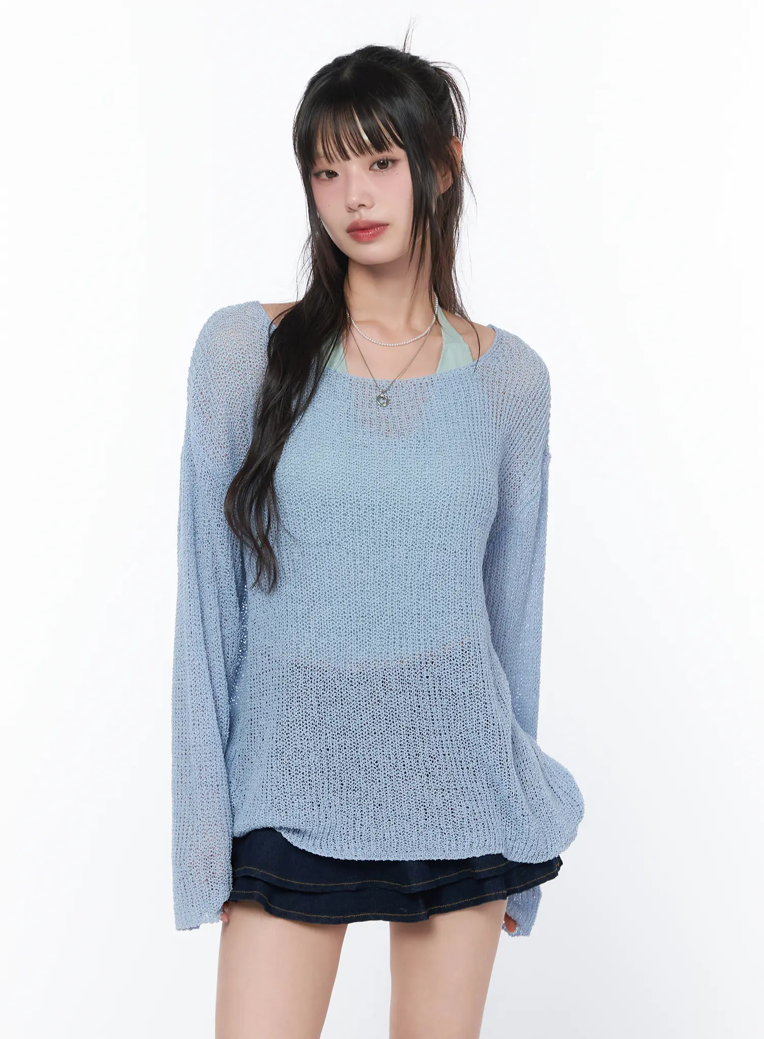 Lightweight Oversized Knit Cardigan CA530 - Image 5