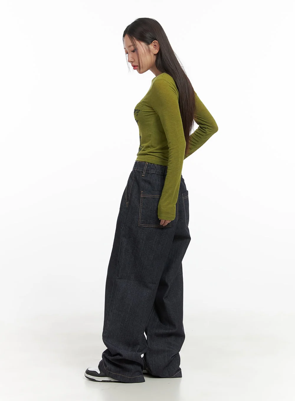 Lola Pintuck Baggy Jeans CO402 - Image 3