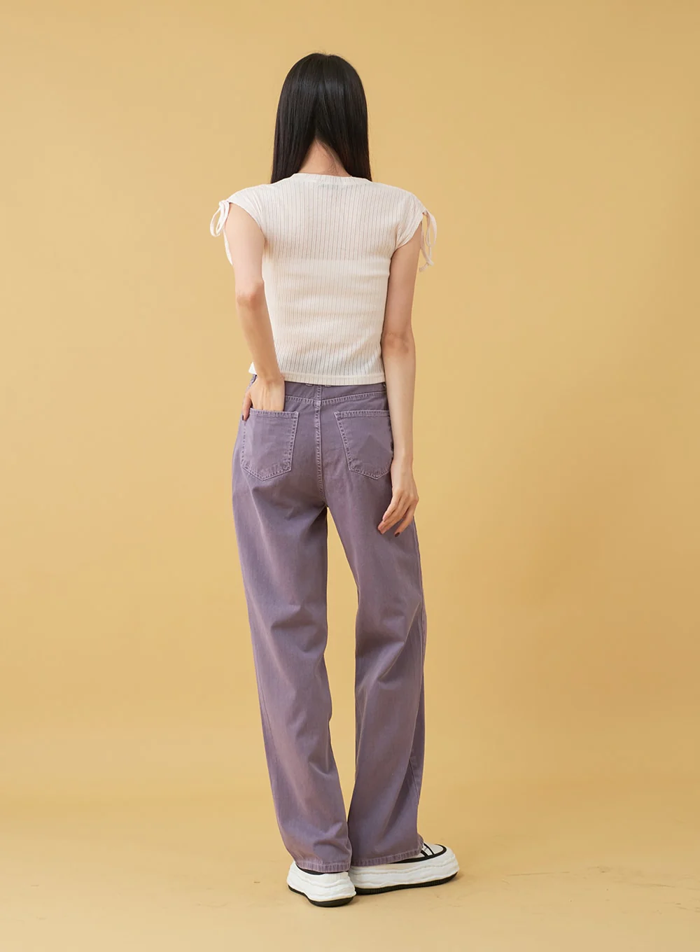 Long Cotton Colored Wide Pants OU15 - Image 20