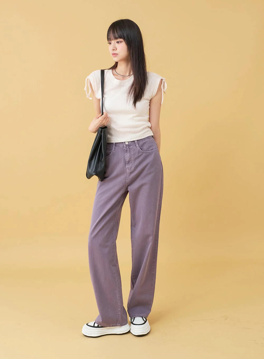 Long Cotton Colored Wide Pants OU15 - Image 26