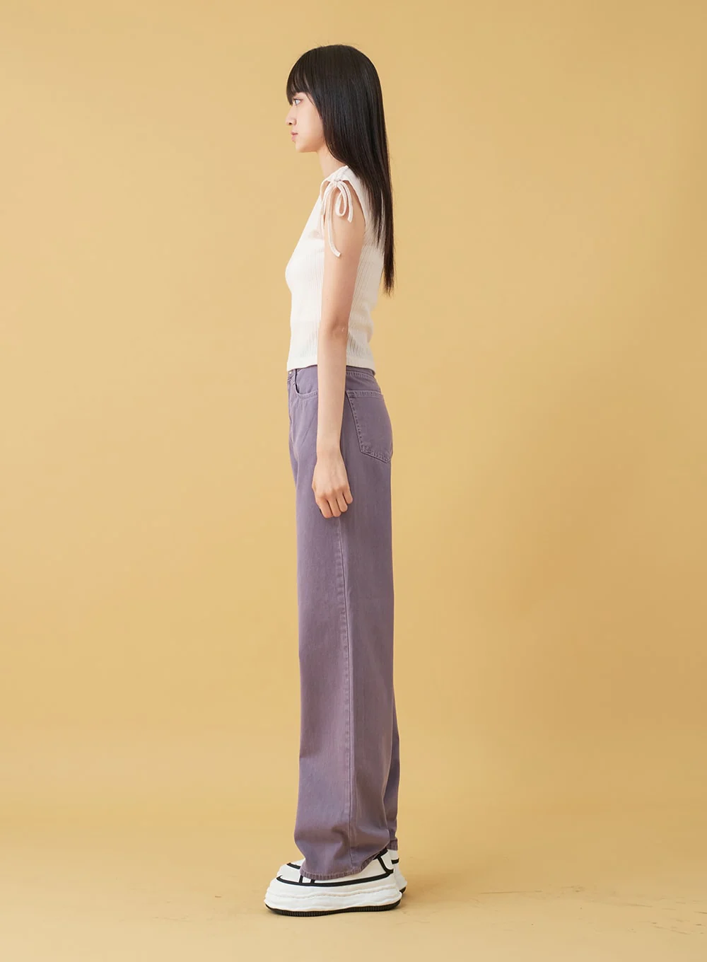 Long Cotton Colored Wide Pants OU15 - Image 28