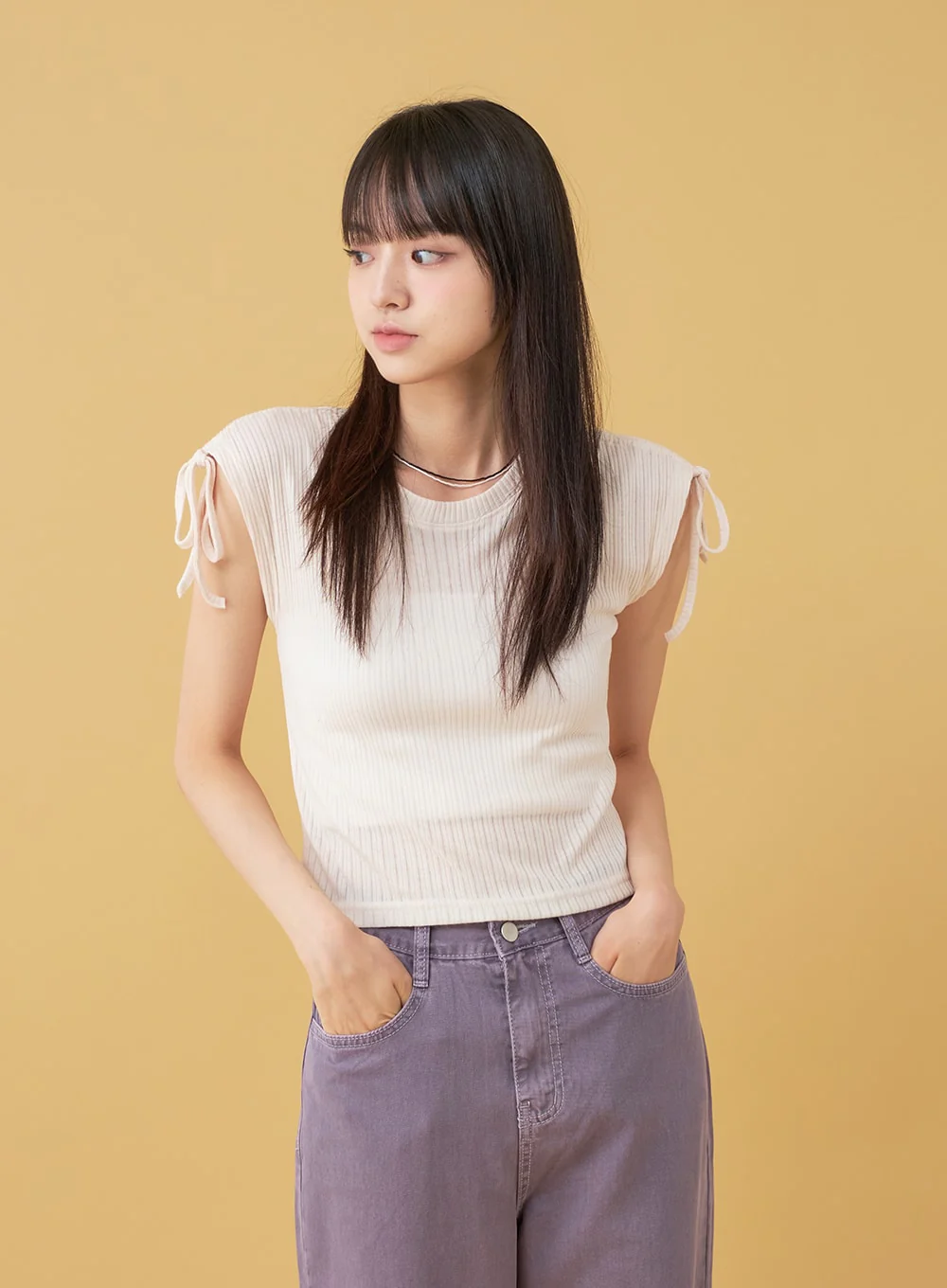Long Cotton Colored Wide Pants OU15 - Image 5