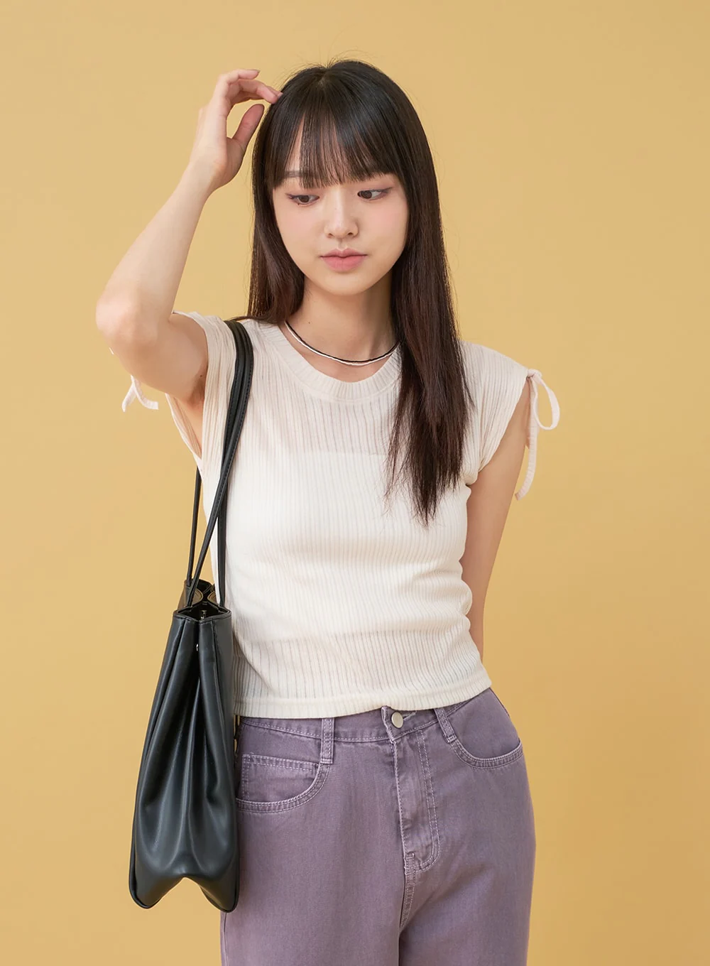 Long Cotton Colored Wide Pants OU15 - Image 9