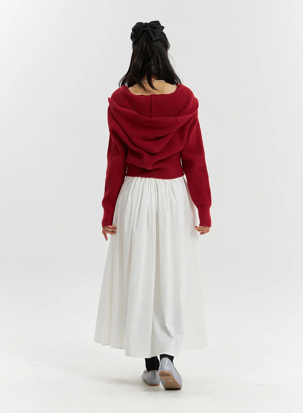 Long Sleeve Solid Zipper Pocket Knit Hoodie OD320 - Image 4