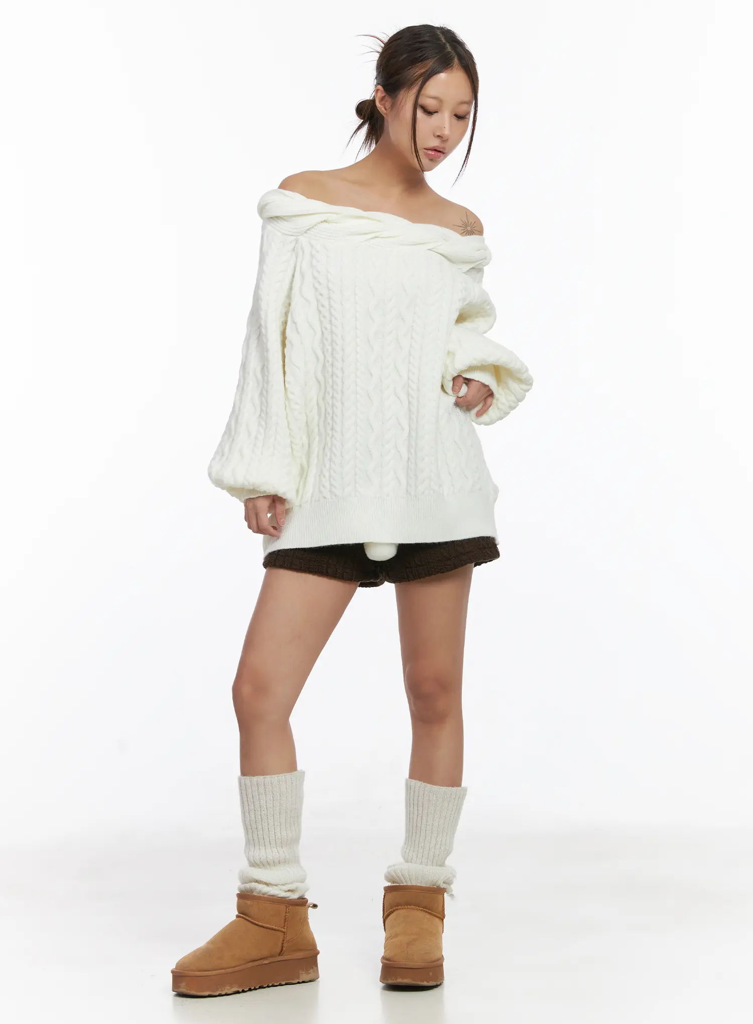 Loose Fit Cable Knit Top CJ512 - Image 5