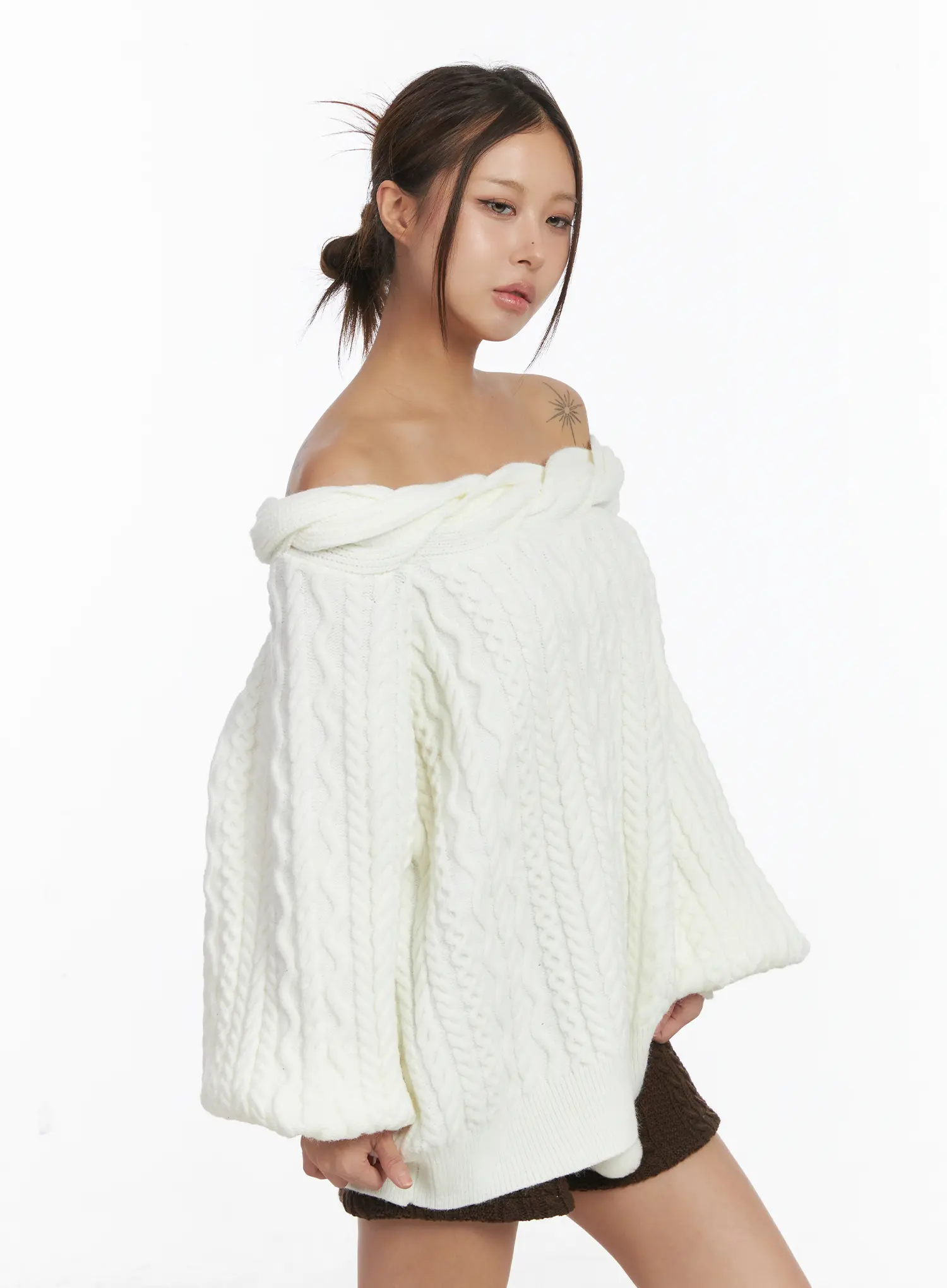 Loose Fit Cable Knit Top CJ512 - Image 6
